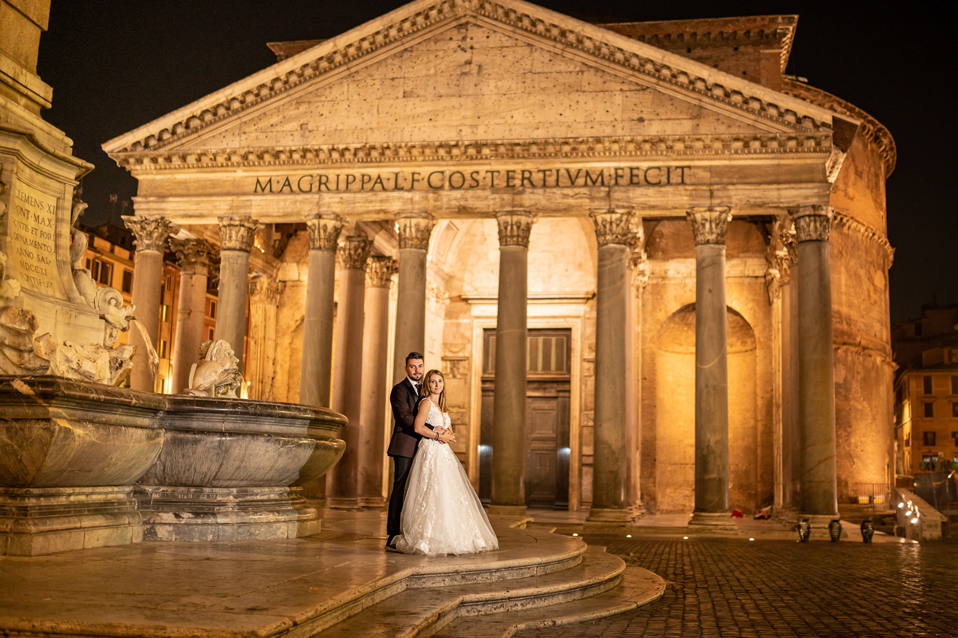 Servizio Fotografico Post Matrimoniale Notturno Roma - Pantheon