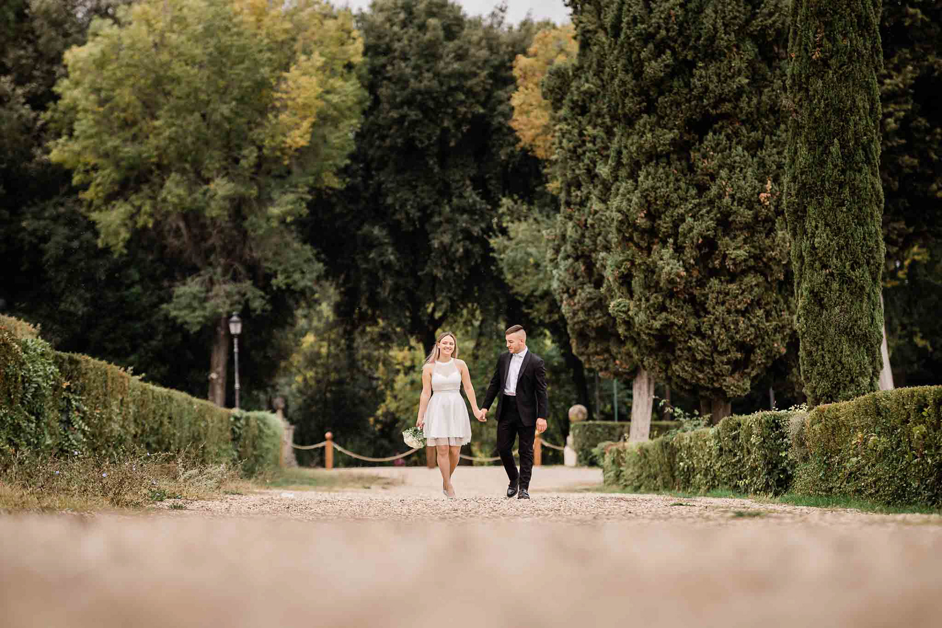 Servizio Fotografico pre Matrimonio Coppia Villa Borghese Roma