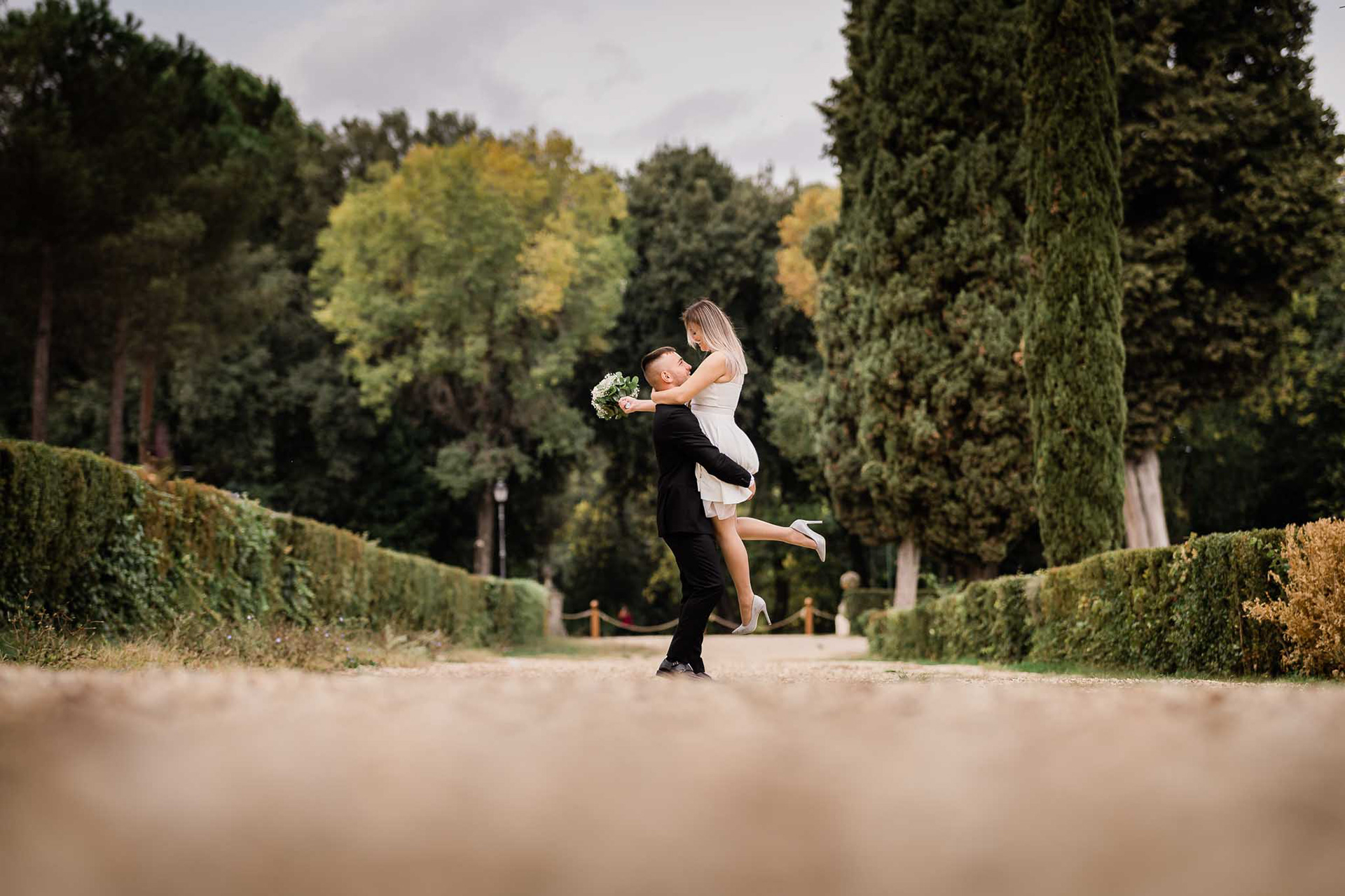 Servizio Fotografico pre Matrimonio Coppia Villa Borghese Roma