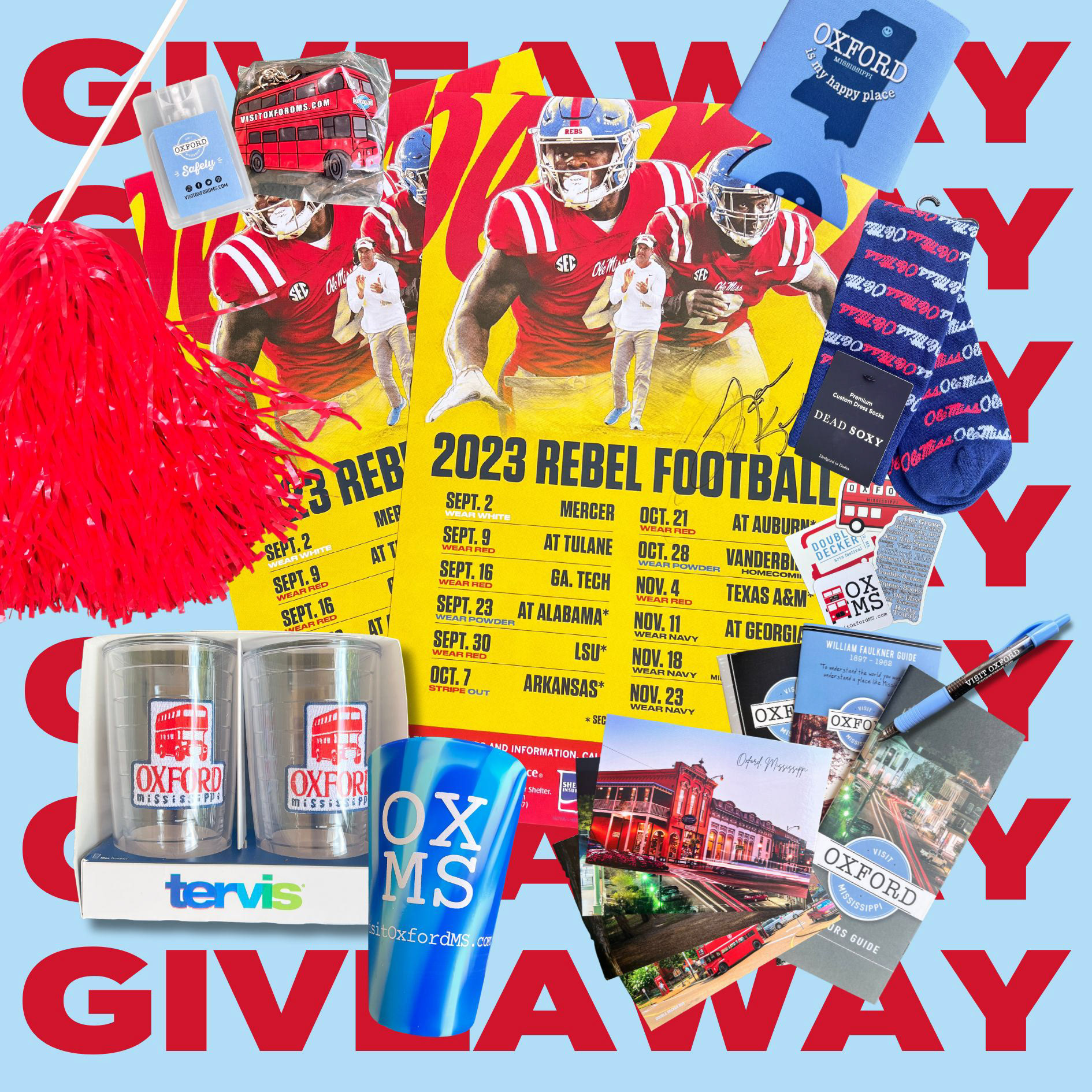Giveaway Ole Miss Merch to boost office social media engagement