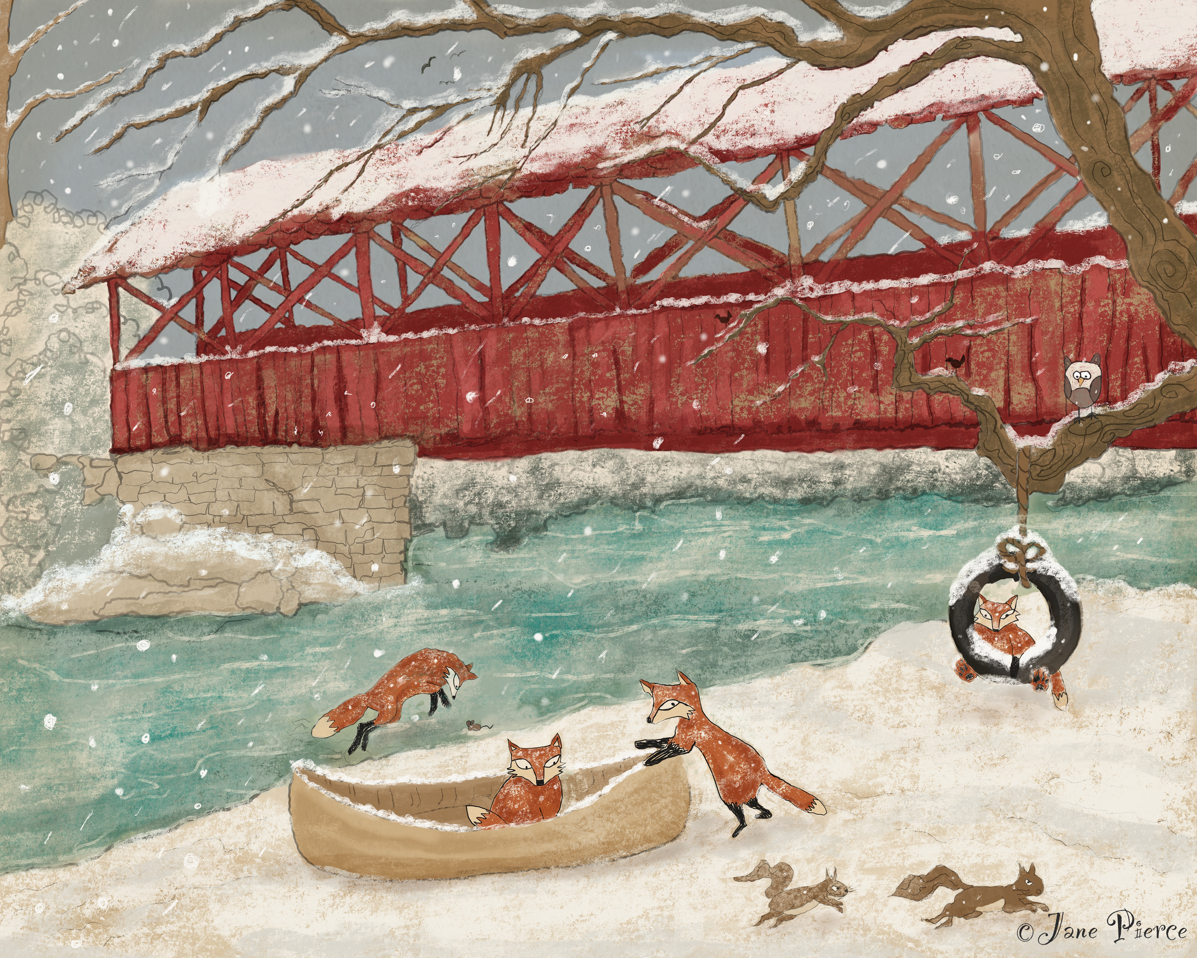 Foxes On A Winter Adventure