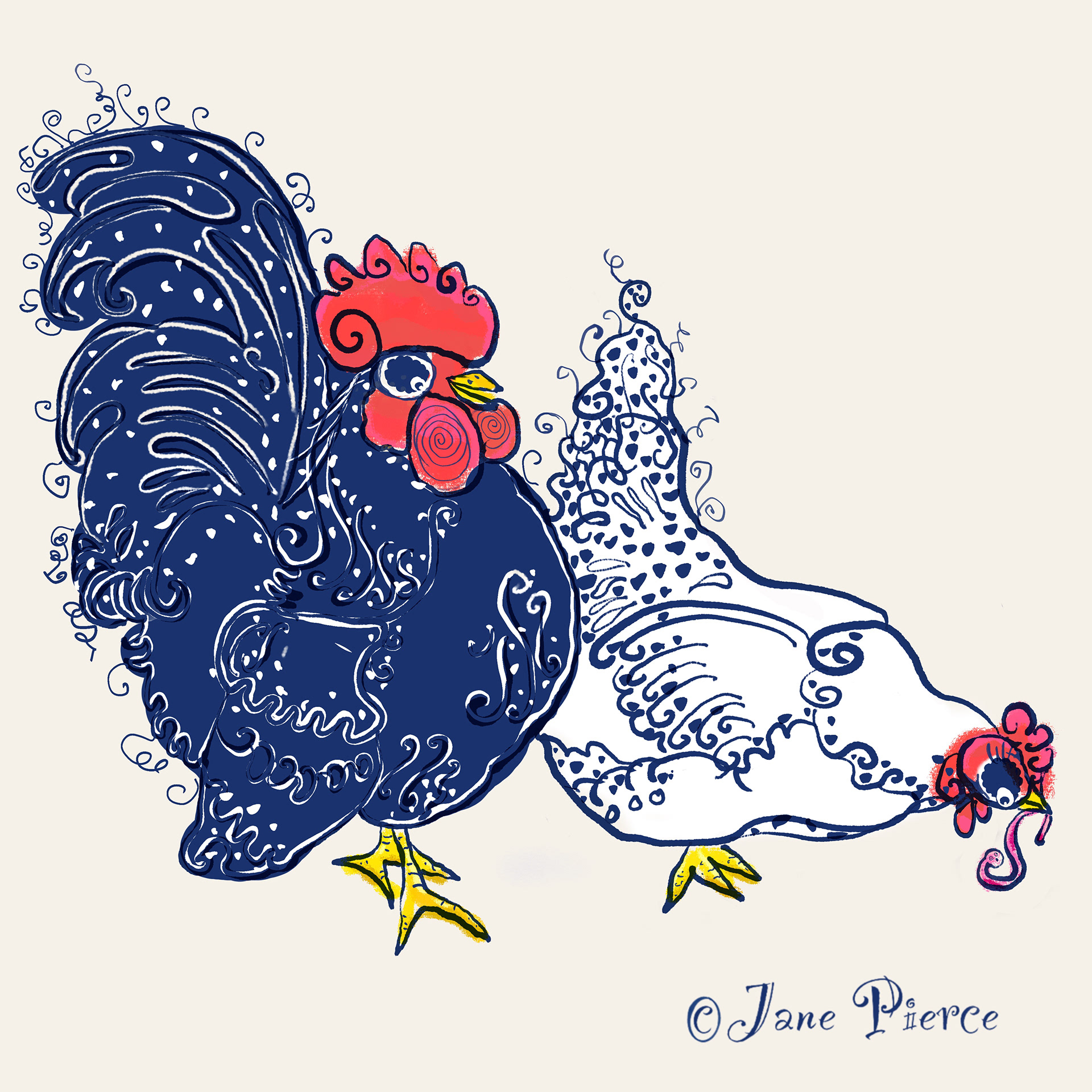 Rooster & Hen