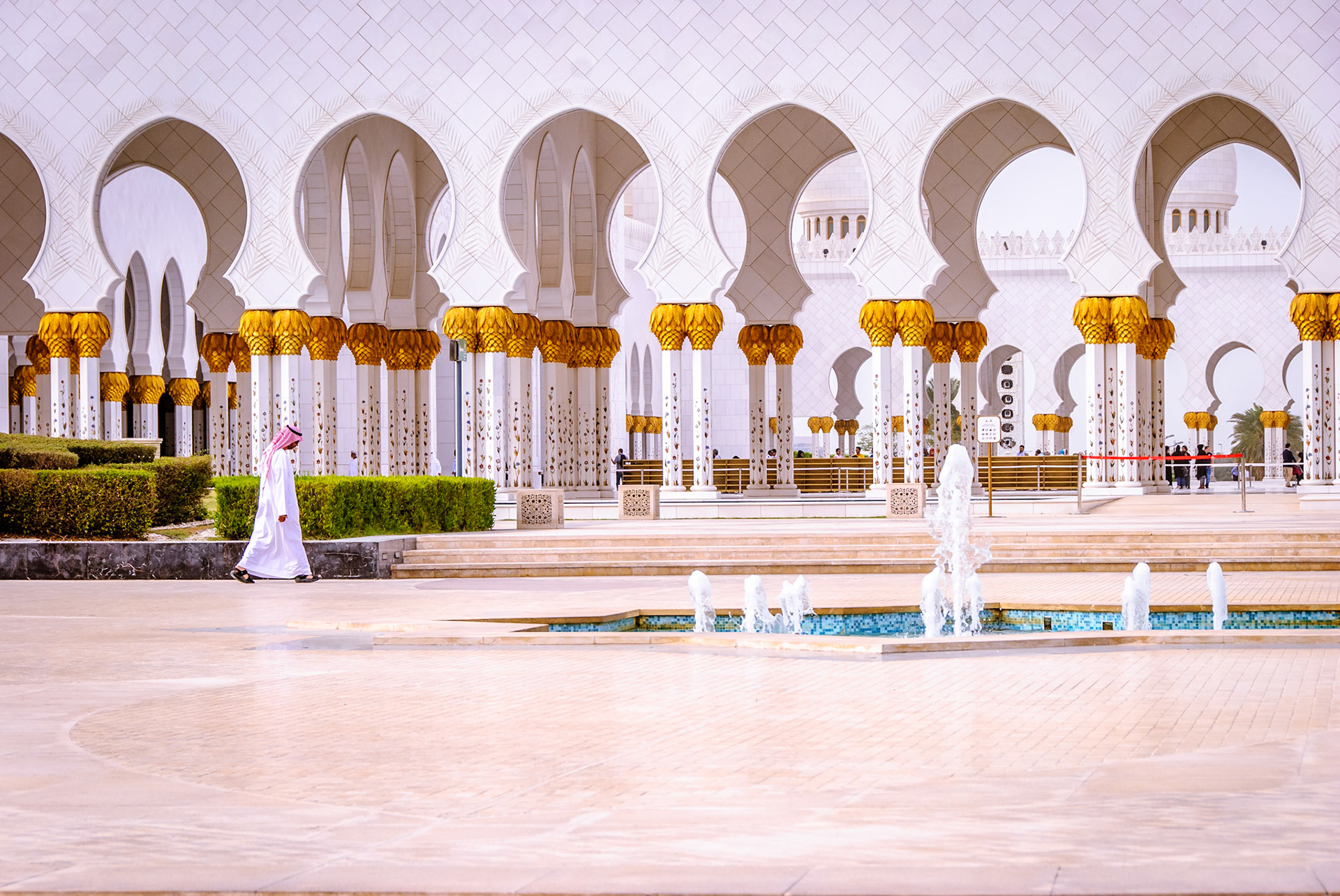 On the way to prey at Sheikh Zayed Grand Mosque in Abu Dhabi, UAE