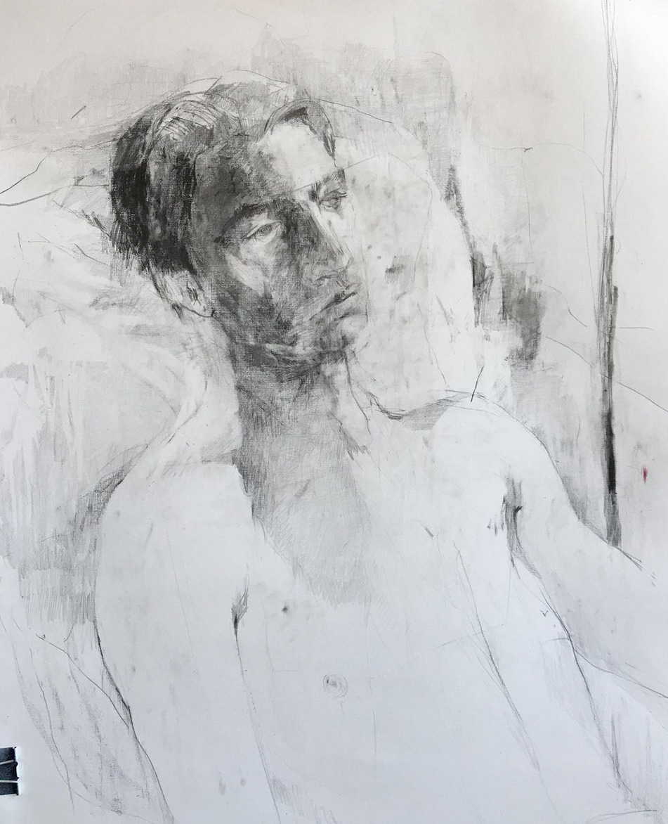 "Portrait de Stéphane " 100x70 , graphite on paper