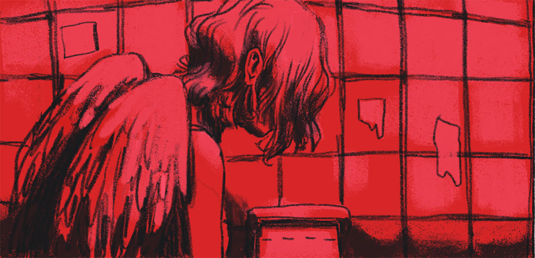 Angel. A frame from "Silence. Full Stop" my graphic novel