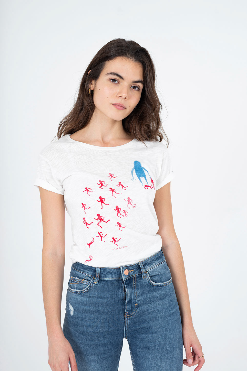 "run from the blue" tee