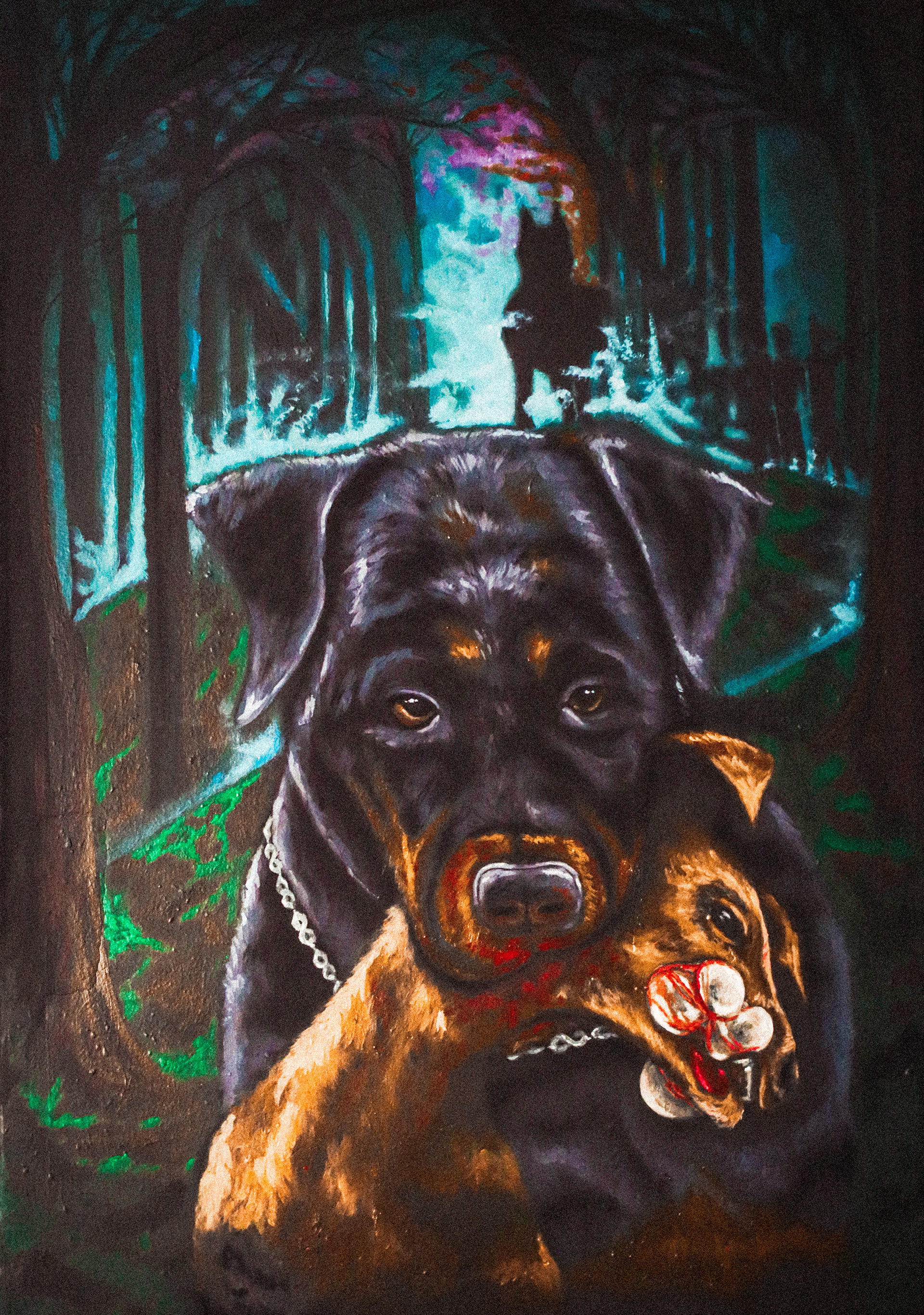 DOG EAT DOG; 2025 90 x 120 cm Acrylic paint on canvas