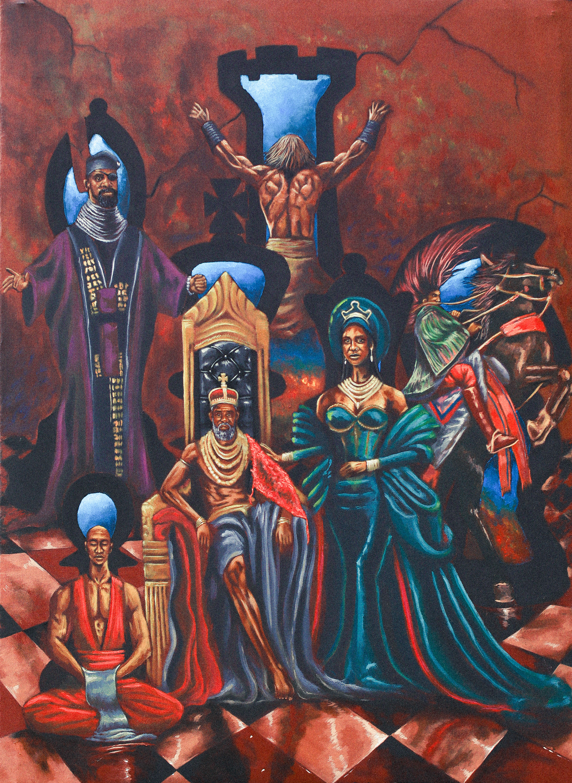 Oba ’ s Gambit; 2025 75 x 100 cm Acrylic paint on canvas