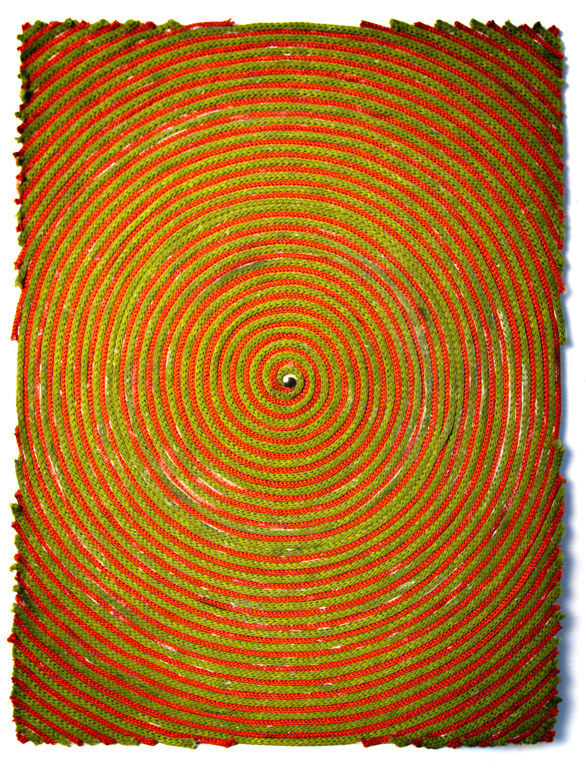 Spiralling; “Break in the loop ” 18" x 24" Yarn, plastic on canvas