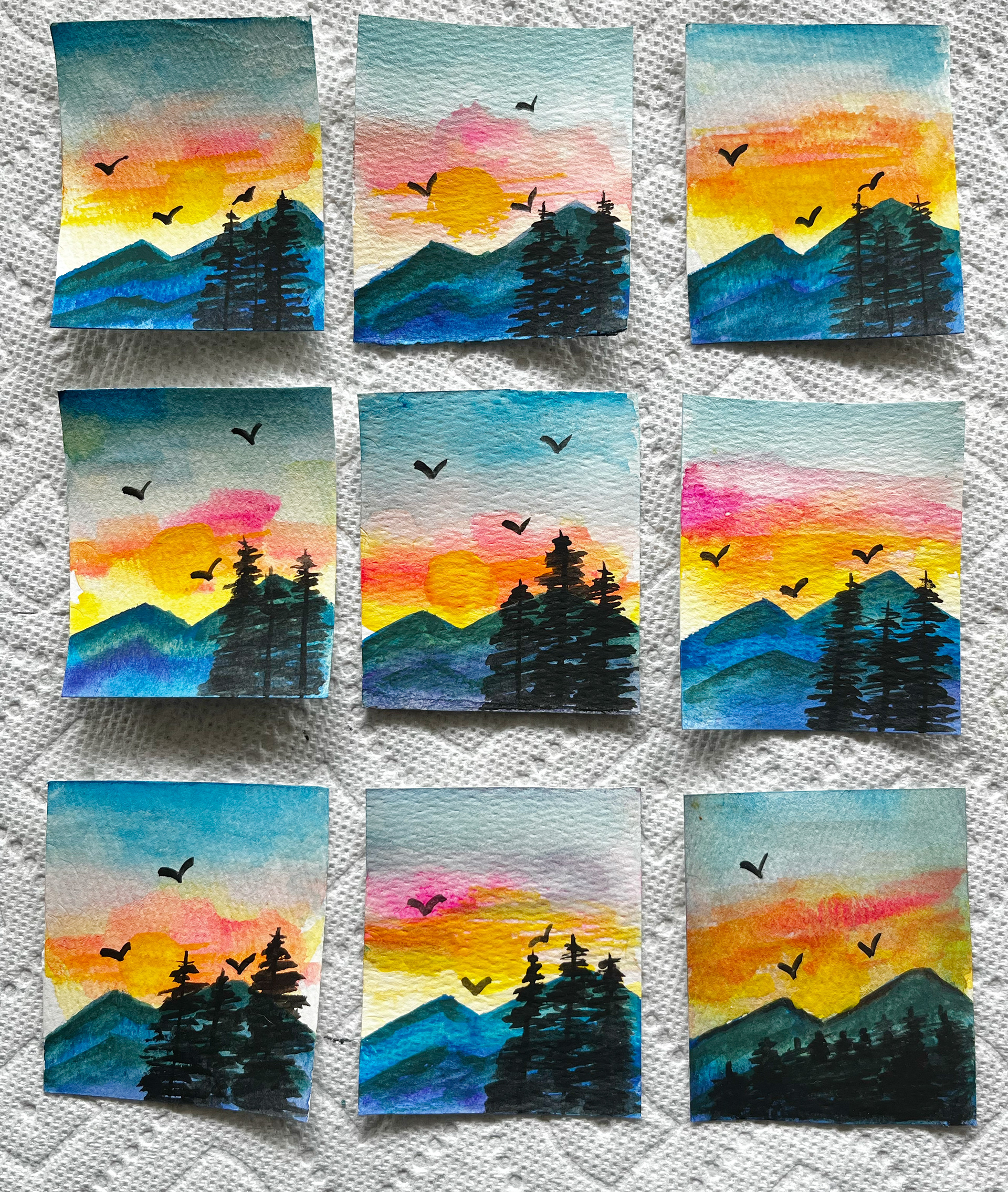Mini Watercolor Gift Cards