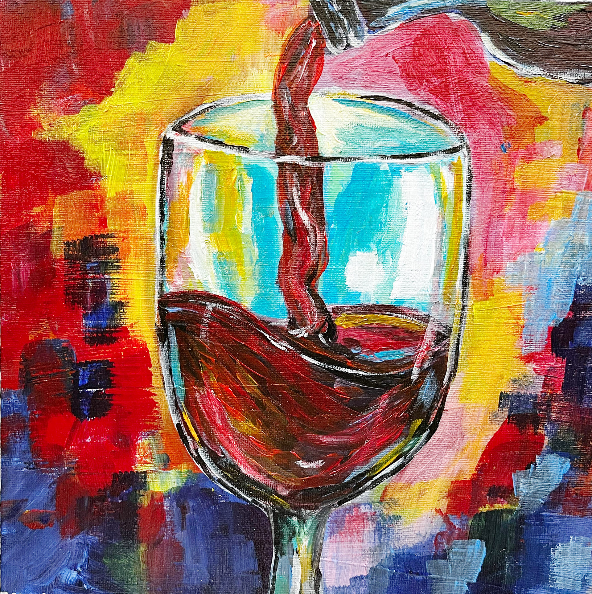 Wine glasd 10x10 - SOLD