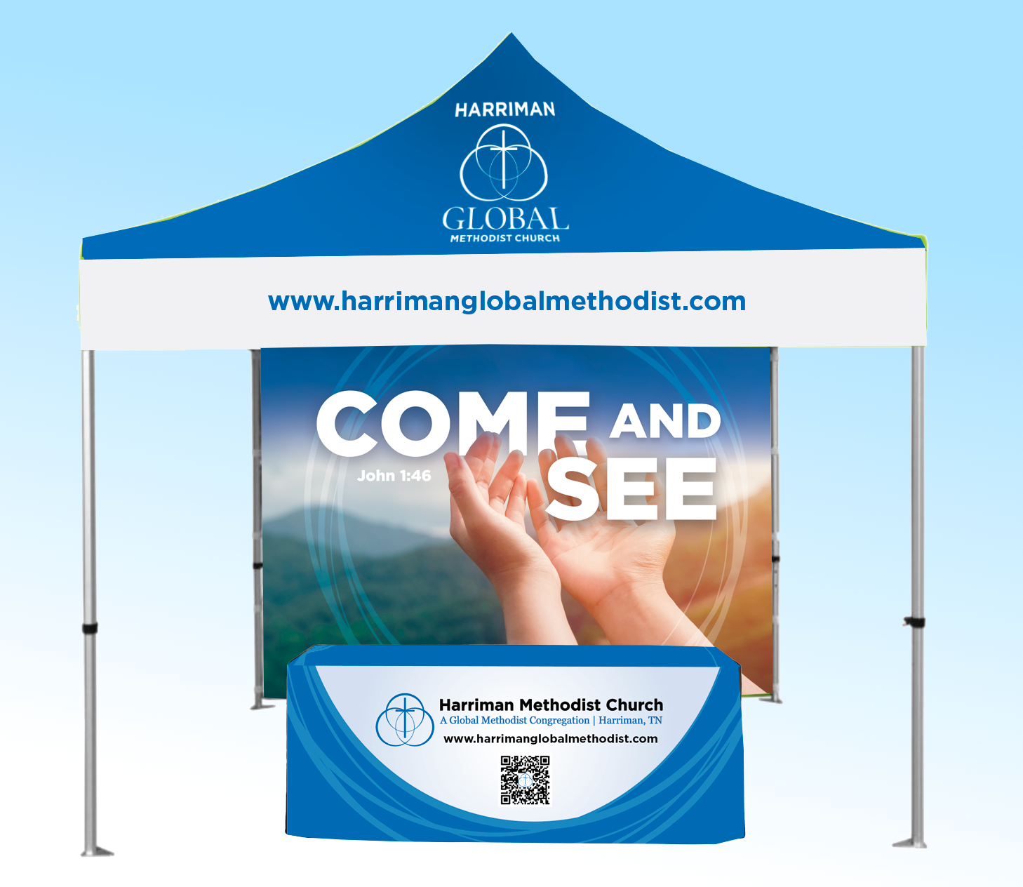 Harriman Global 10x10 Tent-Table Cloth and Back Wall