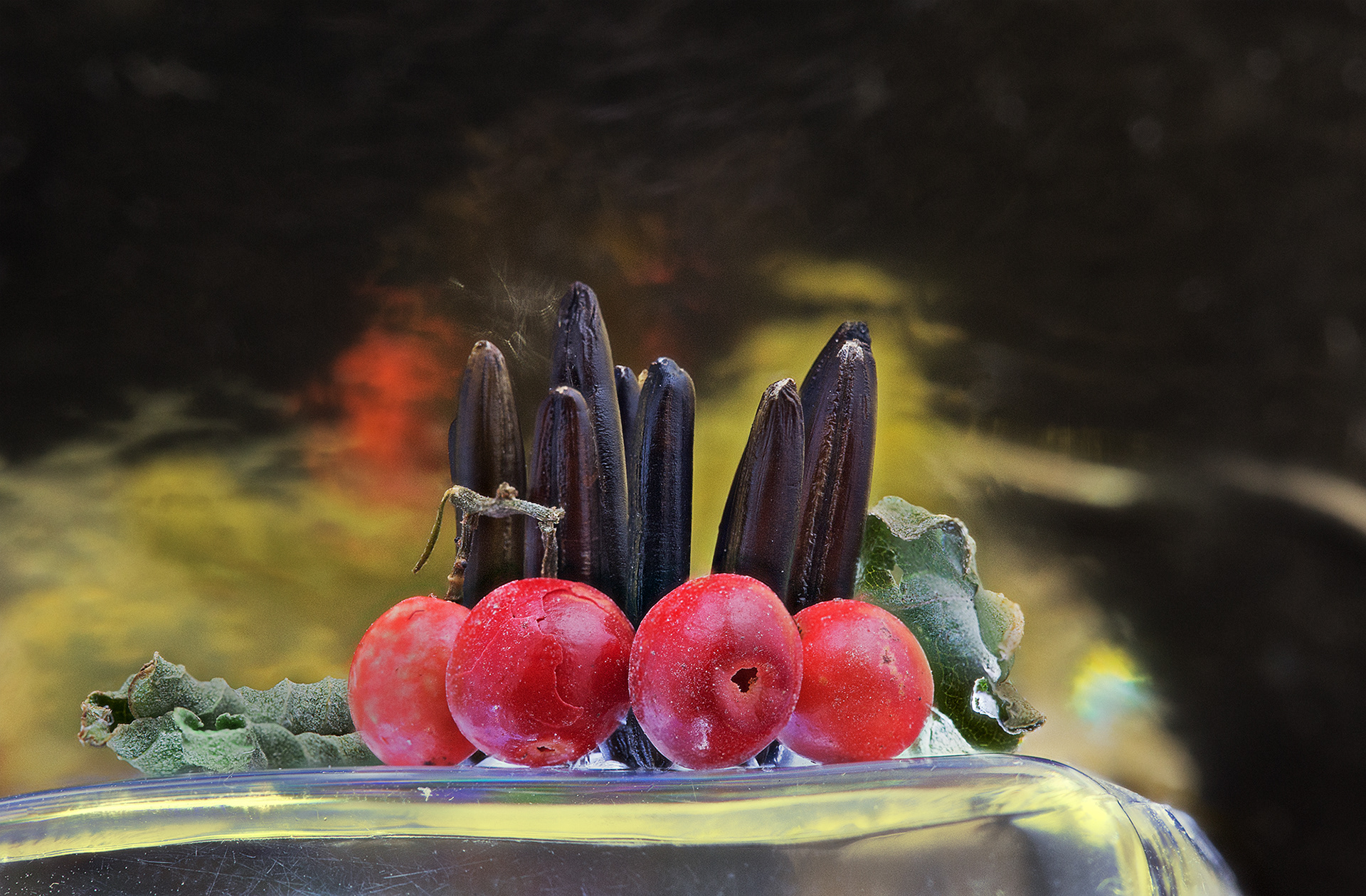 black wild rice, red pepper peas and aloysia