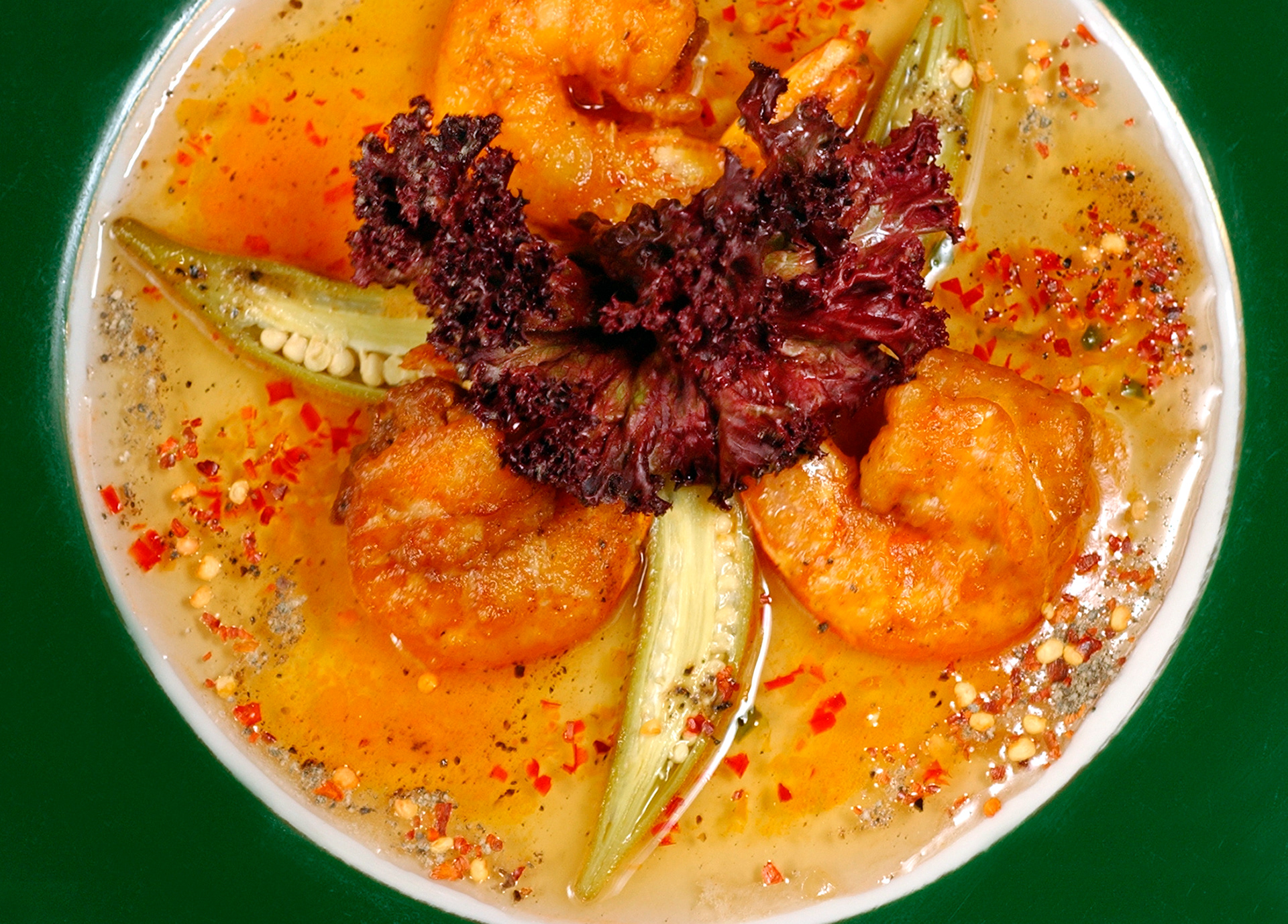 Tasso Shrimp Henican served at Commanders Palace in the Garden District.