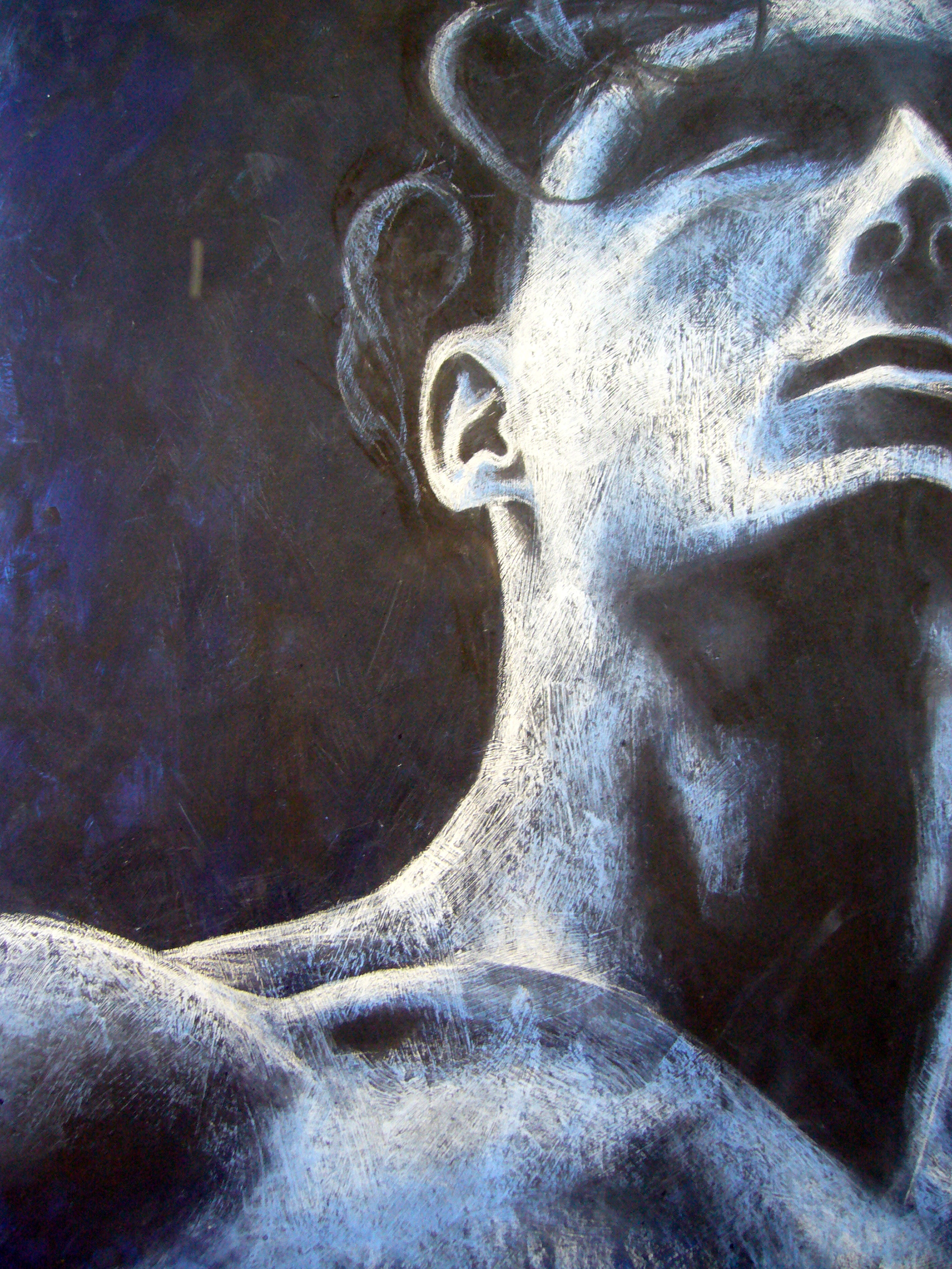 Craie sur acrylique