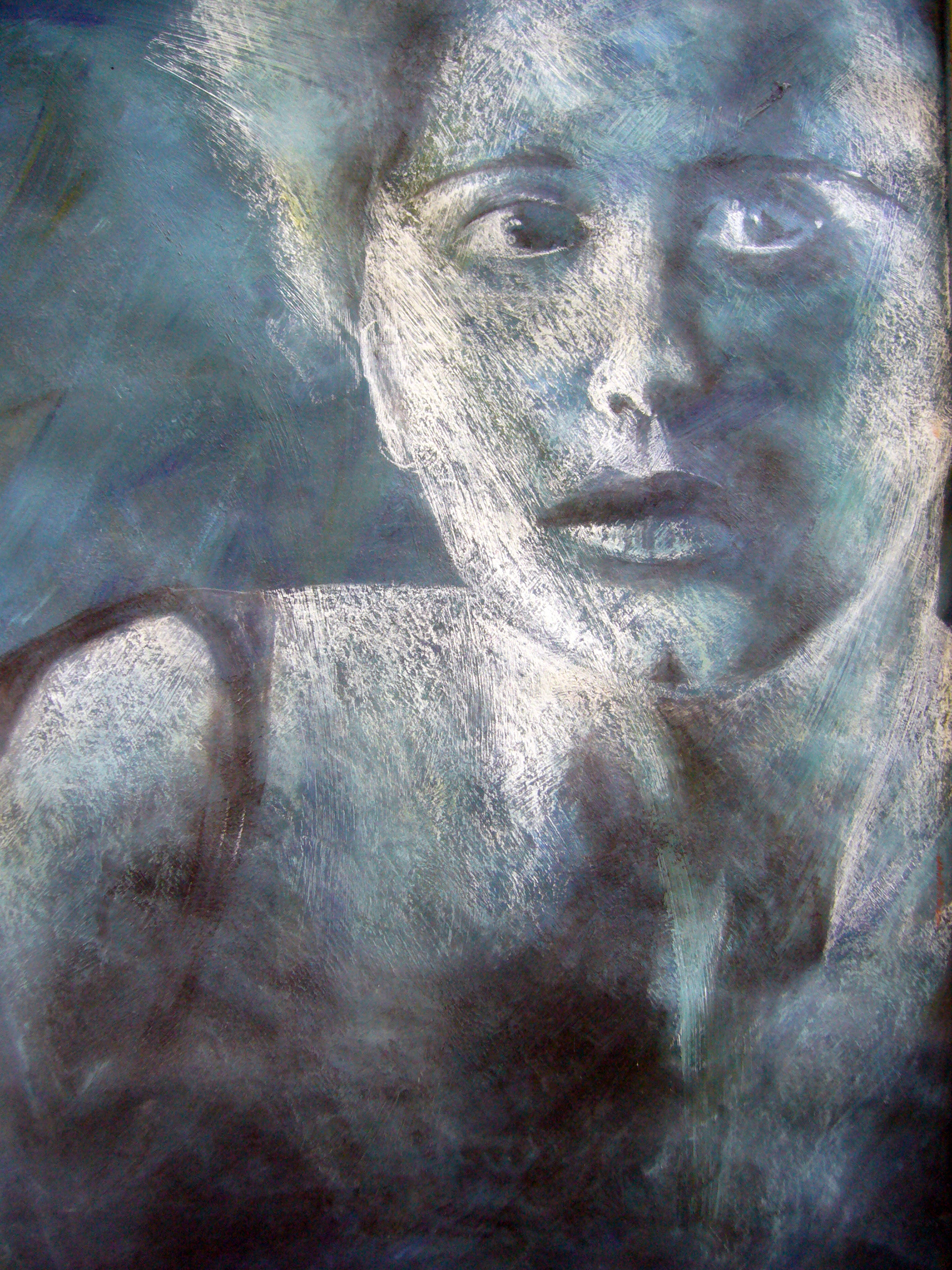 Craie sur acrylique