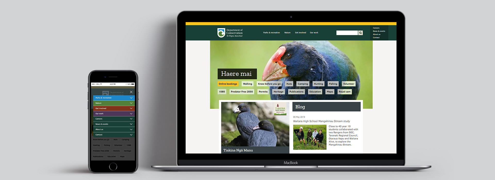 DOC website mobile and desktop view