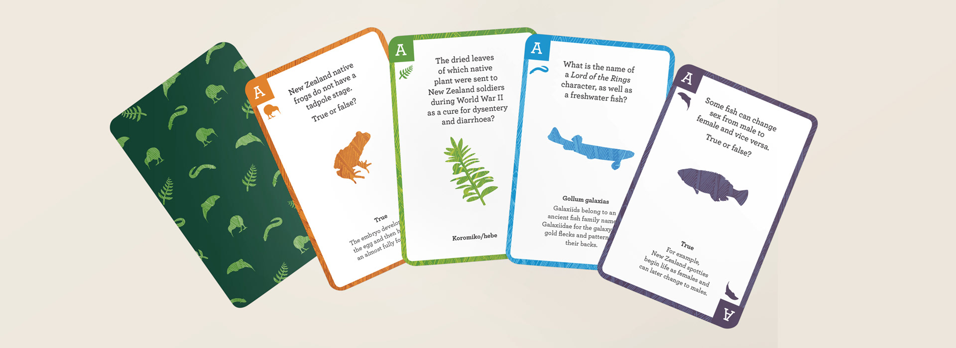 Trivia playing cards four Aces