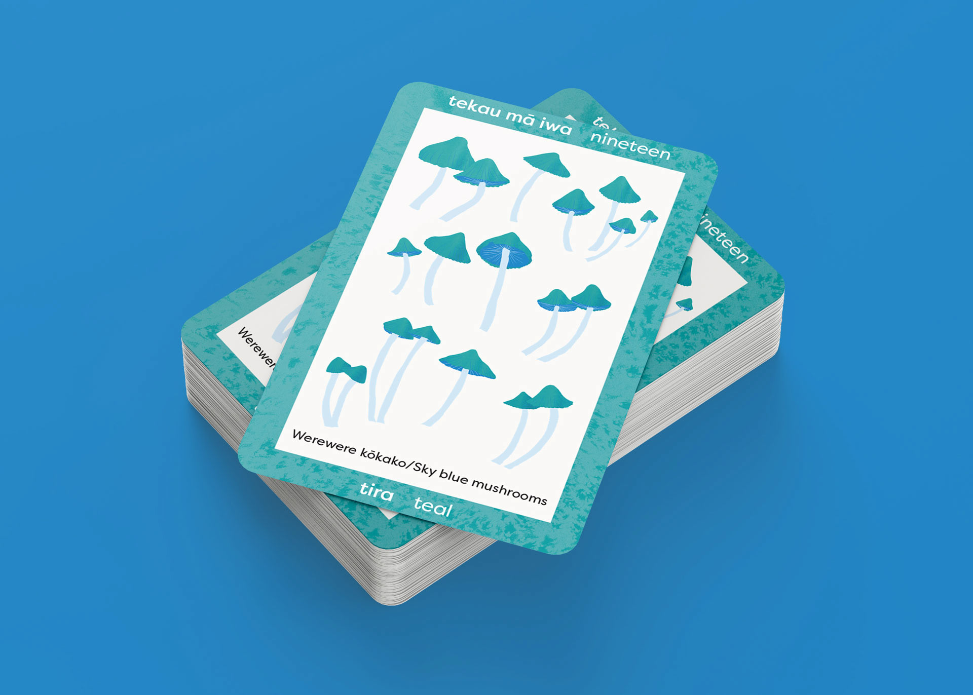 nineteen sky blue mushrooms