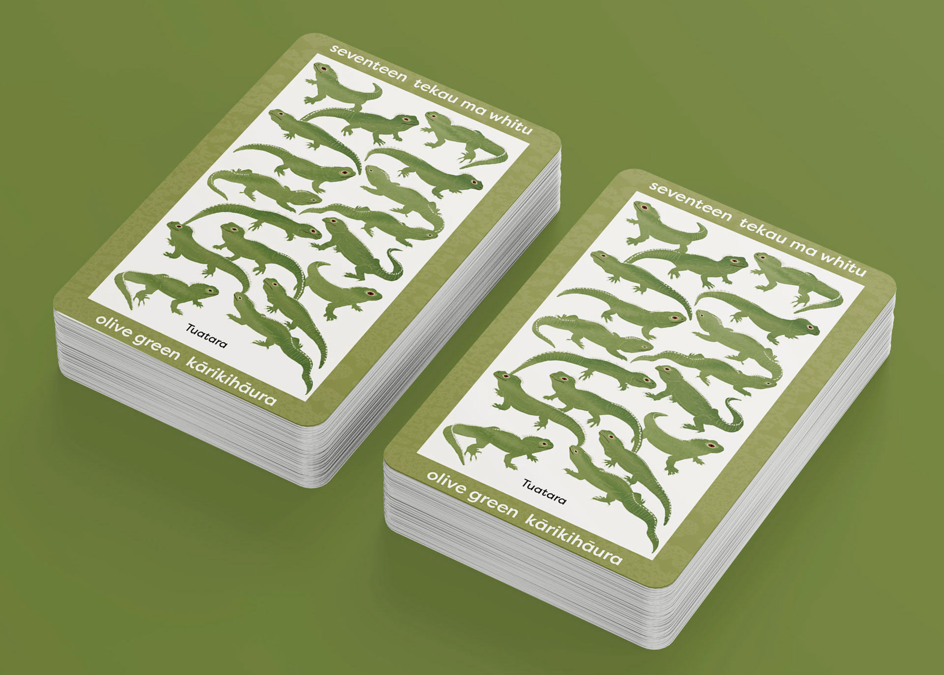 seventeen olive green tuatara