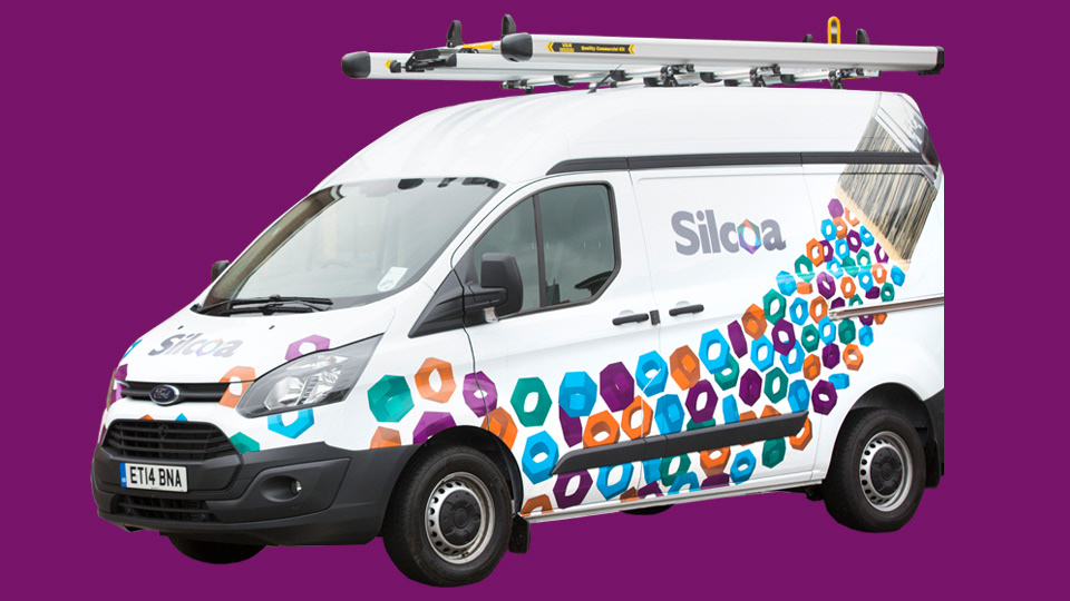 Silcoa graphics on a van
