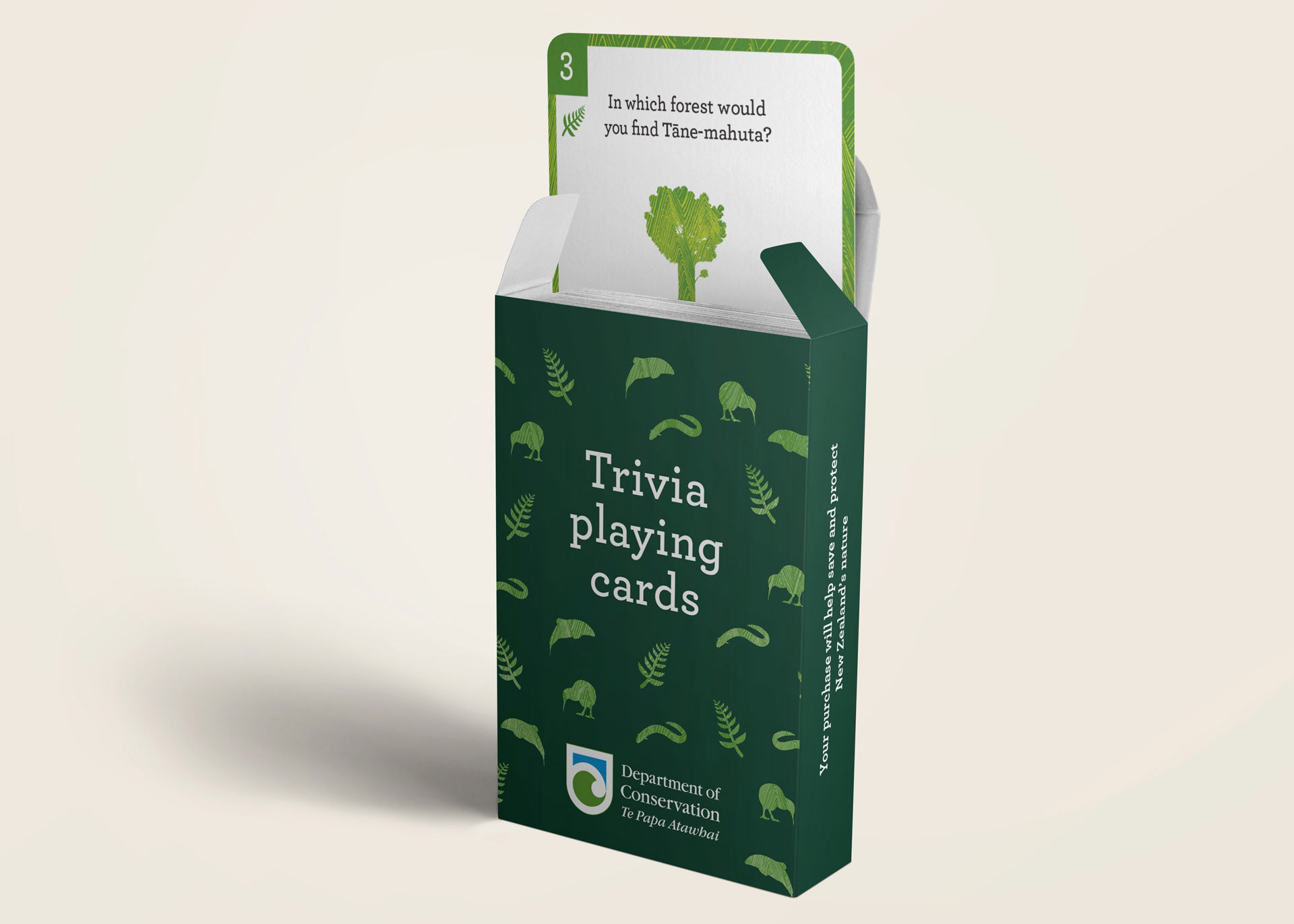 Trivia playing cards box