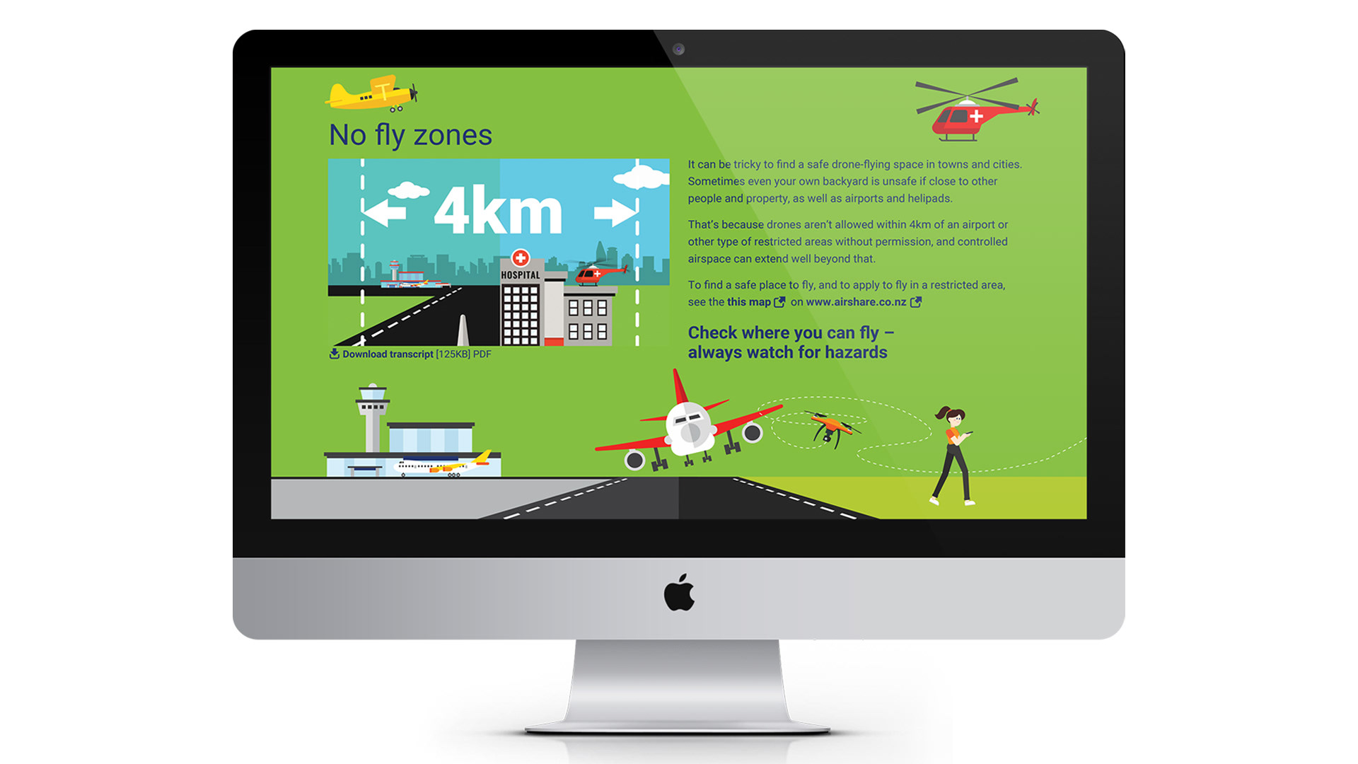 Desktop with the Fly the right way website loaded