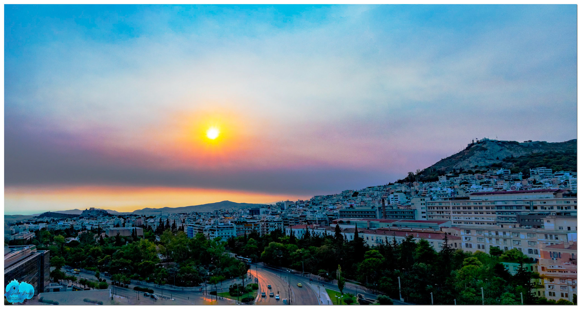 20210809 - Panoramic View Of Sunset Over Athens