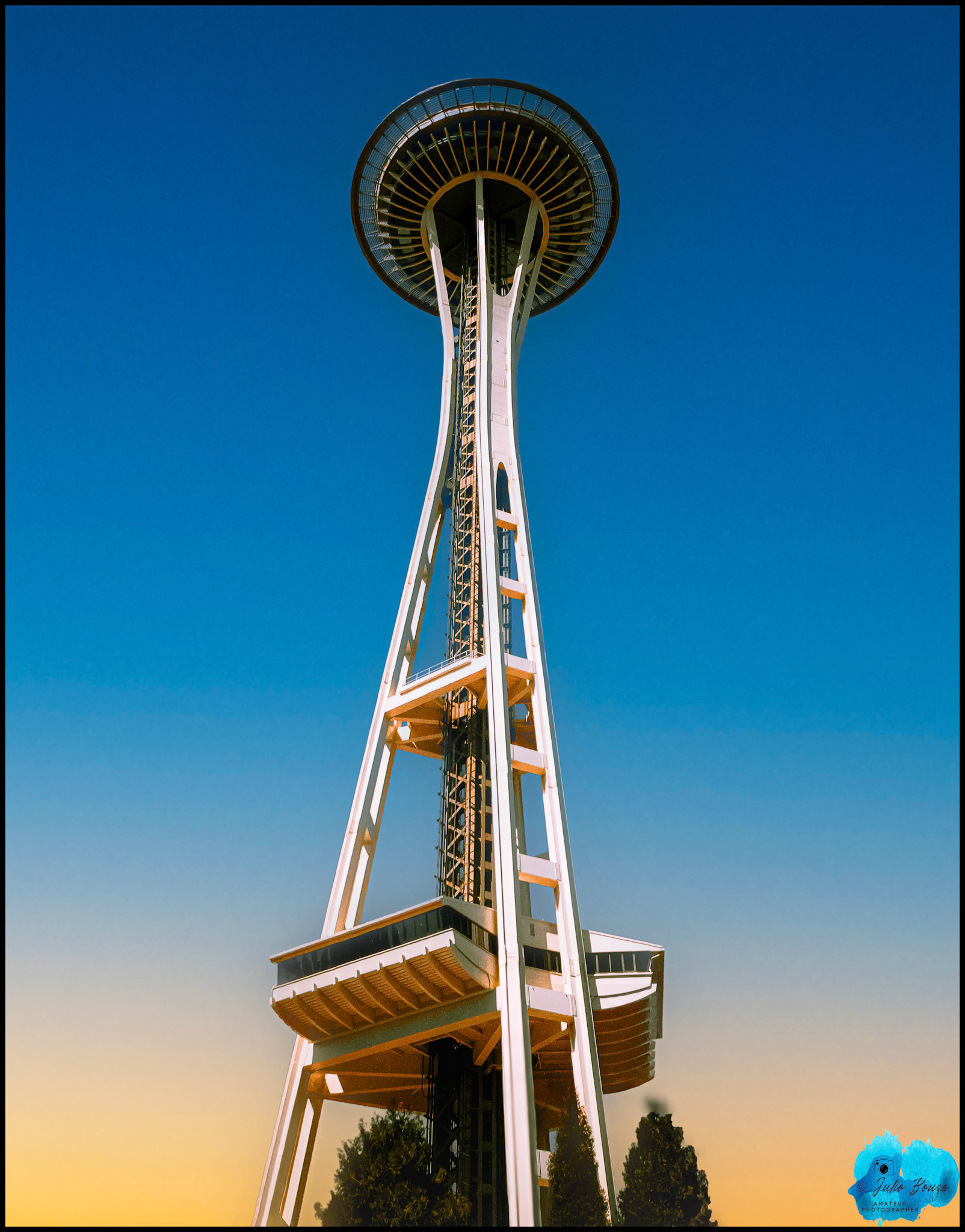 20240510 - Shot from below of the Seattle Space Needle in Seattle