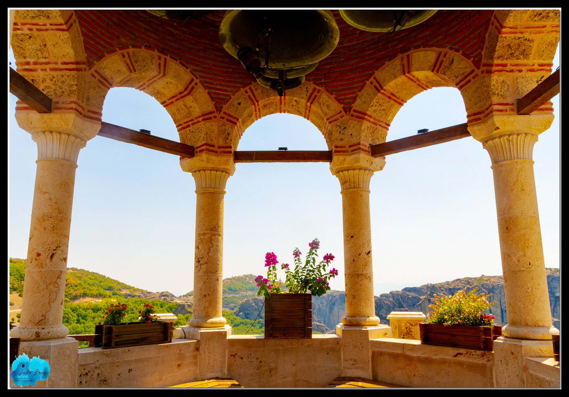 20210812 - View Of The Monastery of Varlaam Gardens Bells At Meteora Monasteries