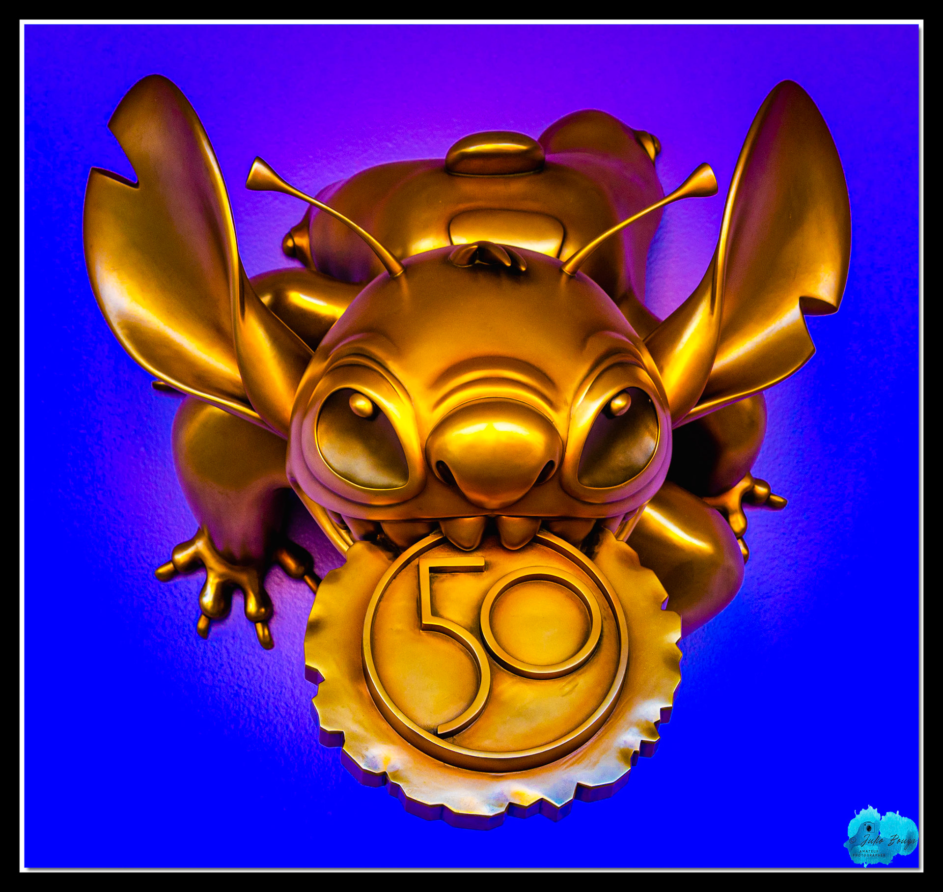 20210925 - Shot of Stitch At The Purple Wall At Magic Kingdom For the 50th Anniversary