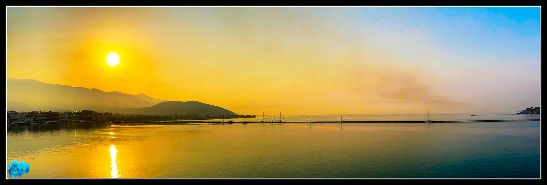 20210810 - Panoramic View Of Sunset At Volos Port