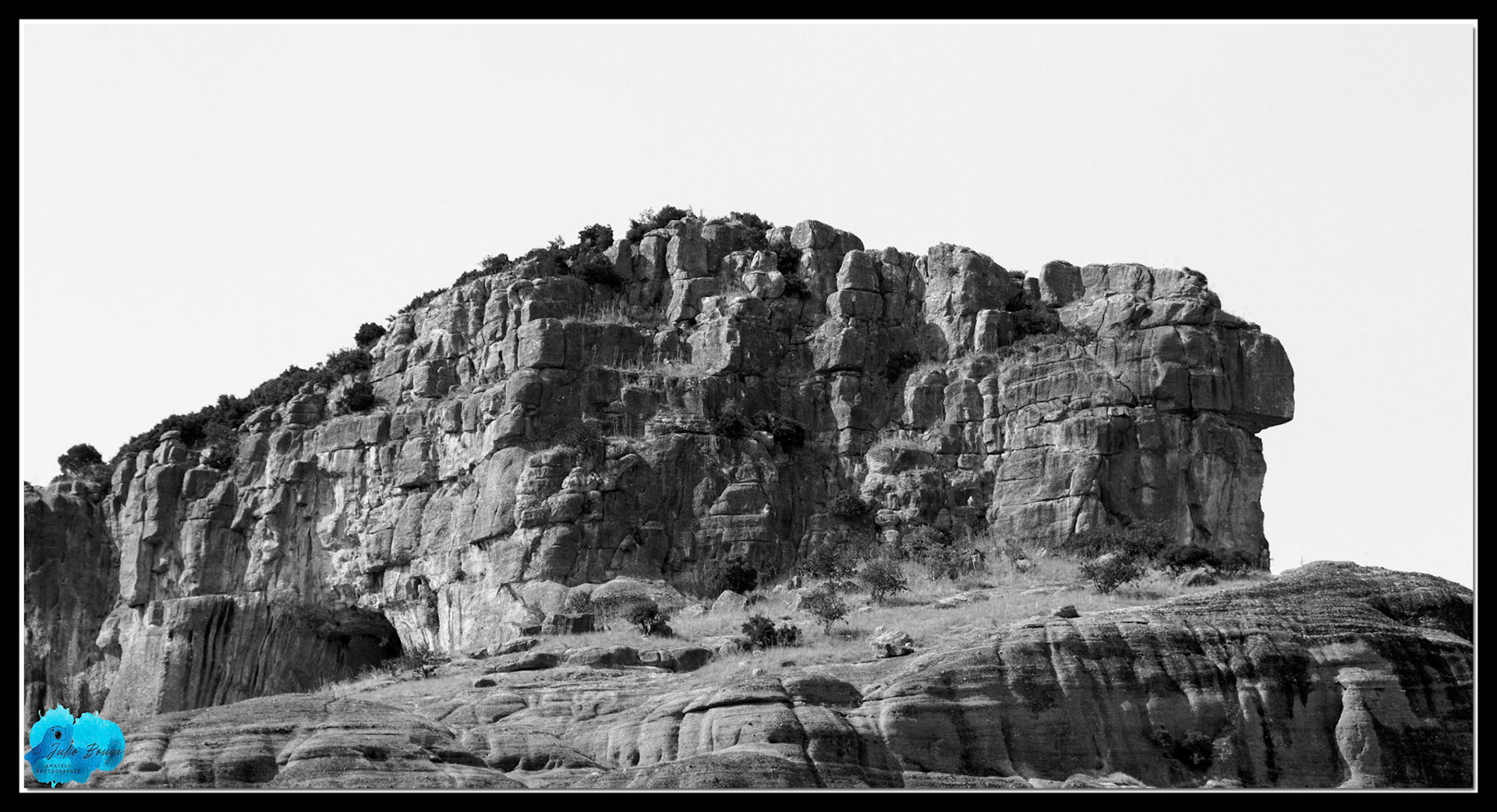 20210812 - B/W View Of Landscape At Meteora Monasteries