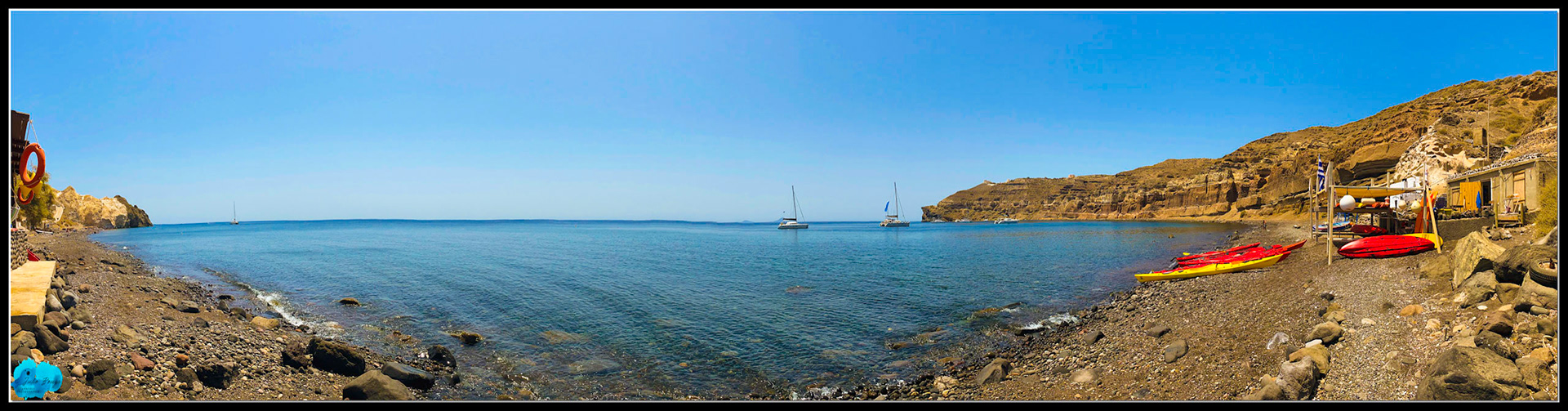 20210805 - Panoramic View At Trekking Hellas Camp In Santorini