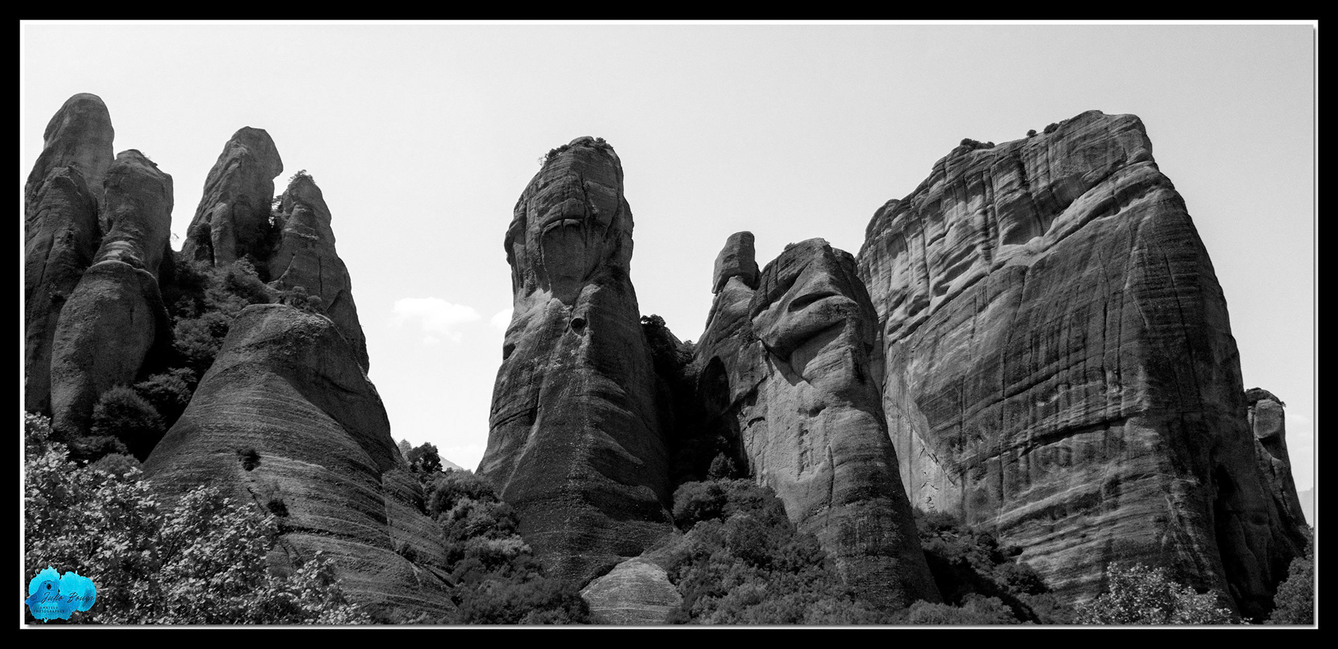 20210812 - B/W View Of Landscape At Meteora Monasteries