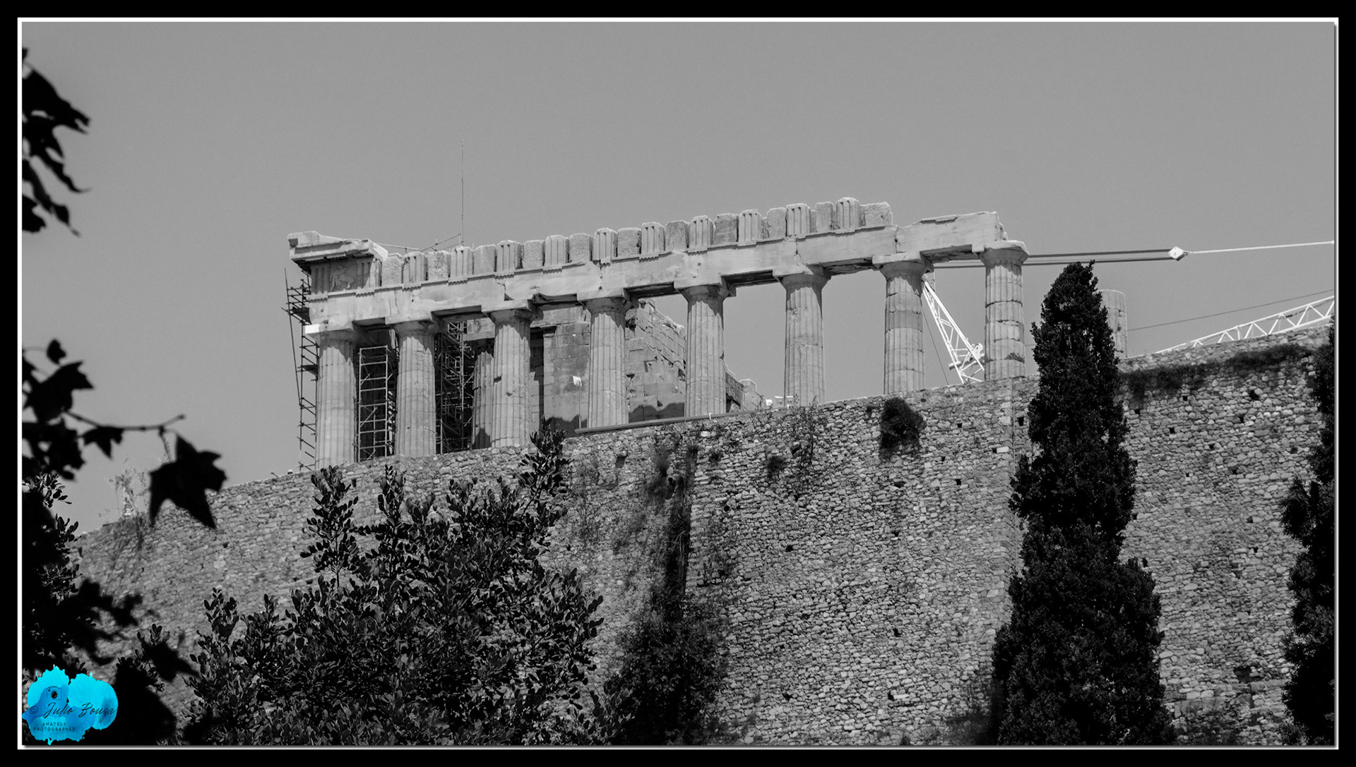 20210809 - B/W Closeup View Of The Acropolis
