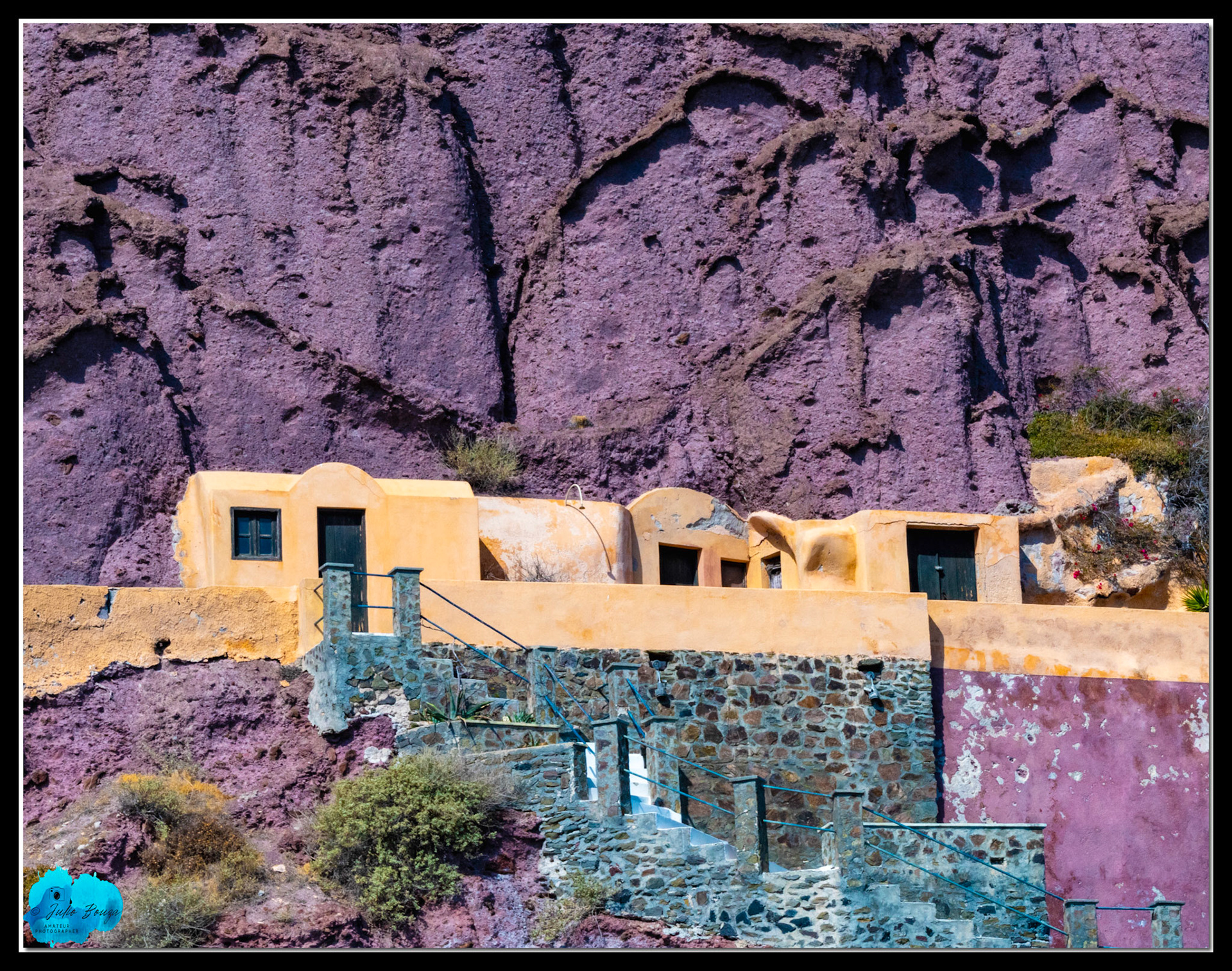 20210804 - Closeup Of Purple Rock At Thira In Santorini