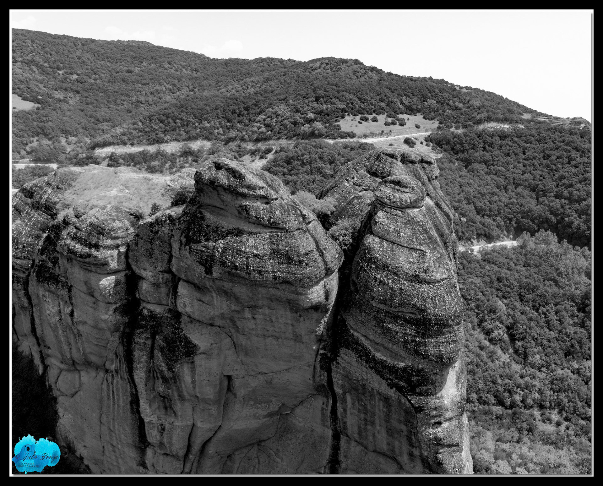 20210812 - B/W View Of Landscape At Meteora Monasteries