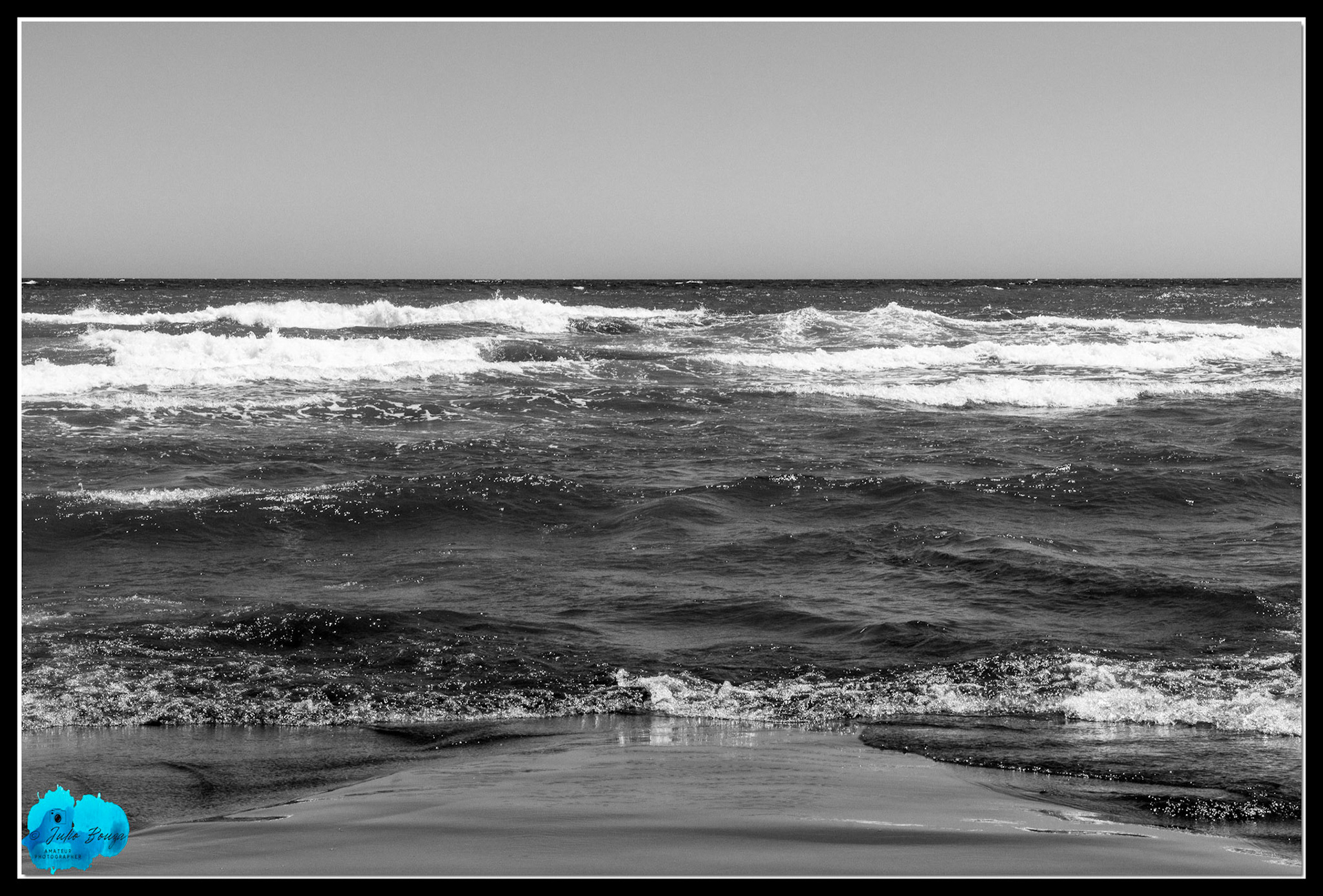 20210808 - B/W Monolithos Beach In Santorini