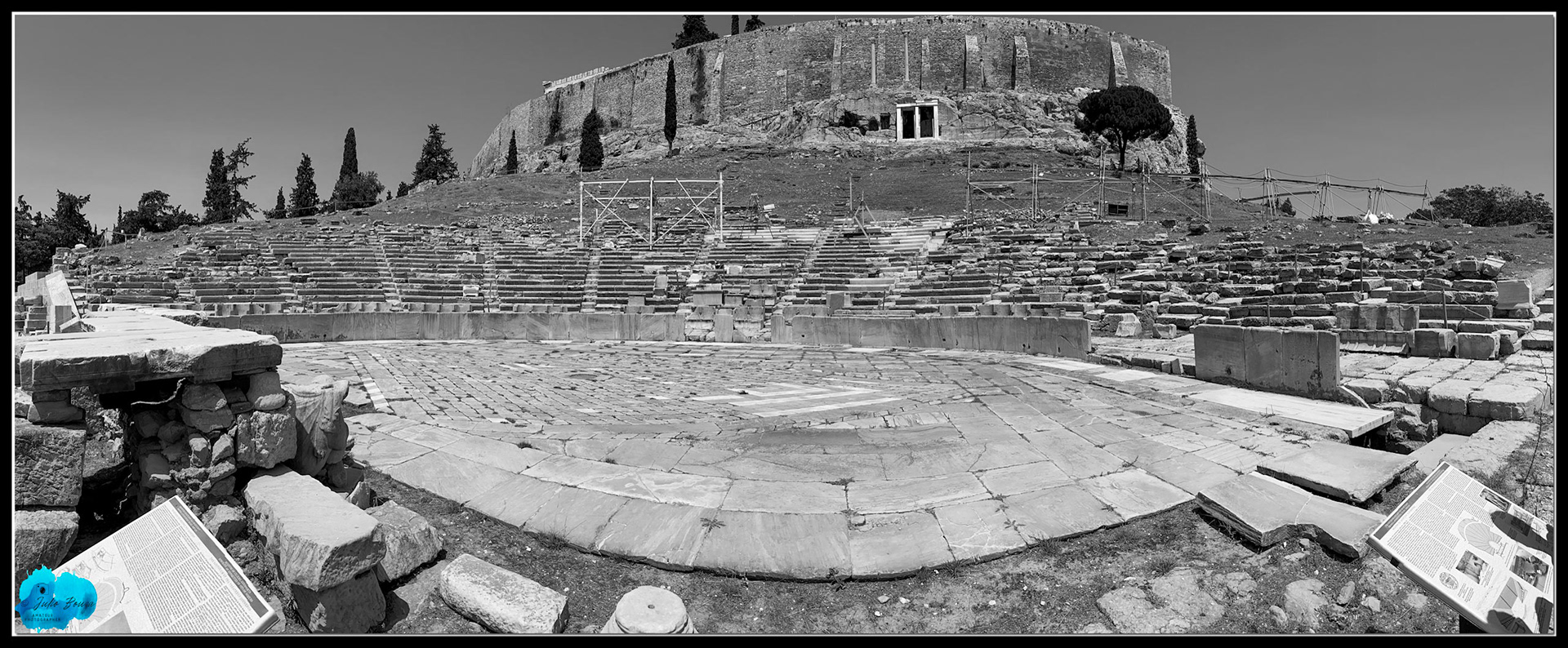 20210809 - B/W Panoramic View Of The Theatre Of Dionysus