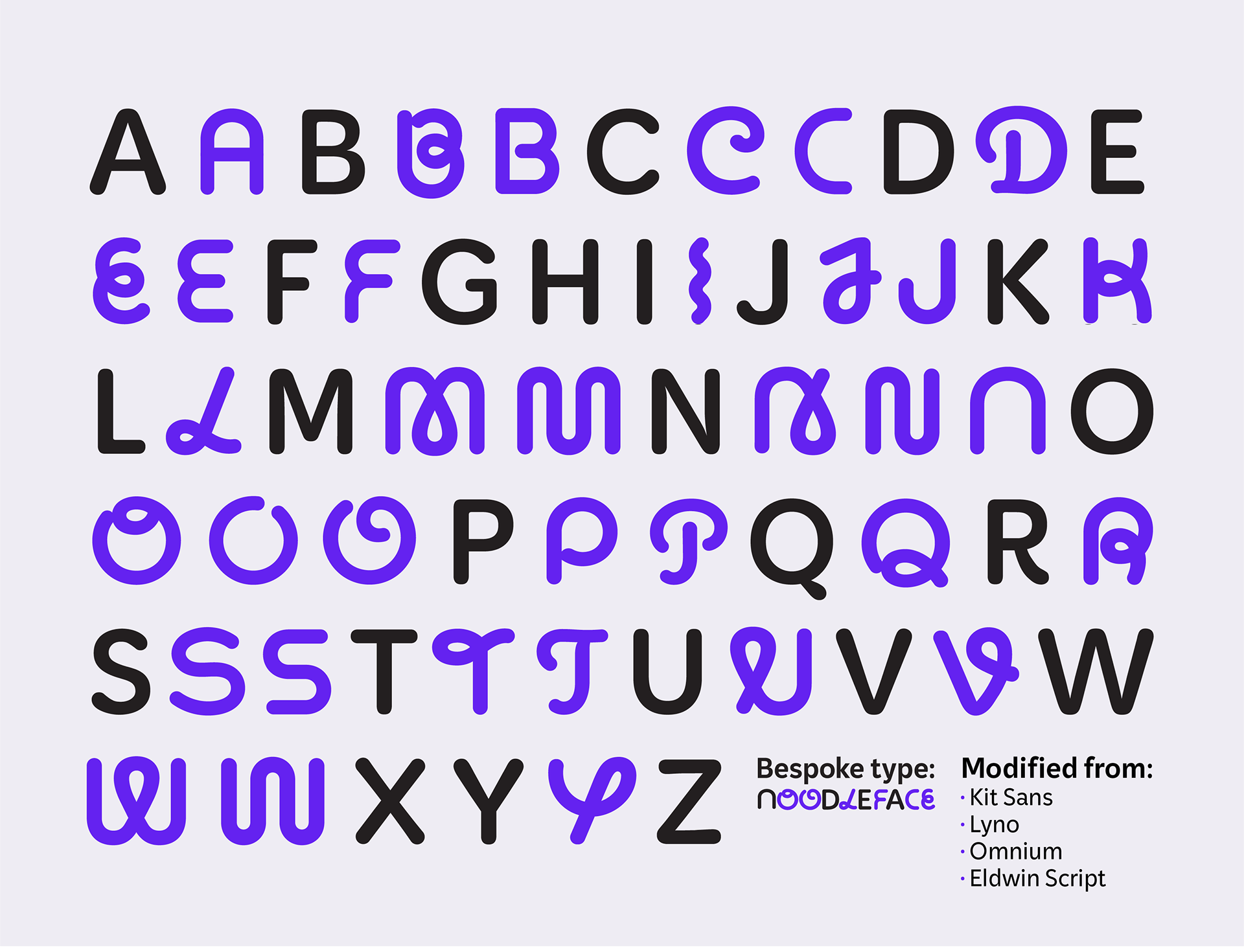 "Noodleface" Bespoke type I created for Send Noodles