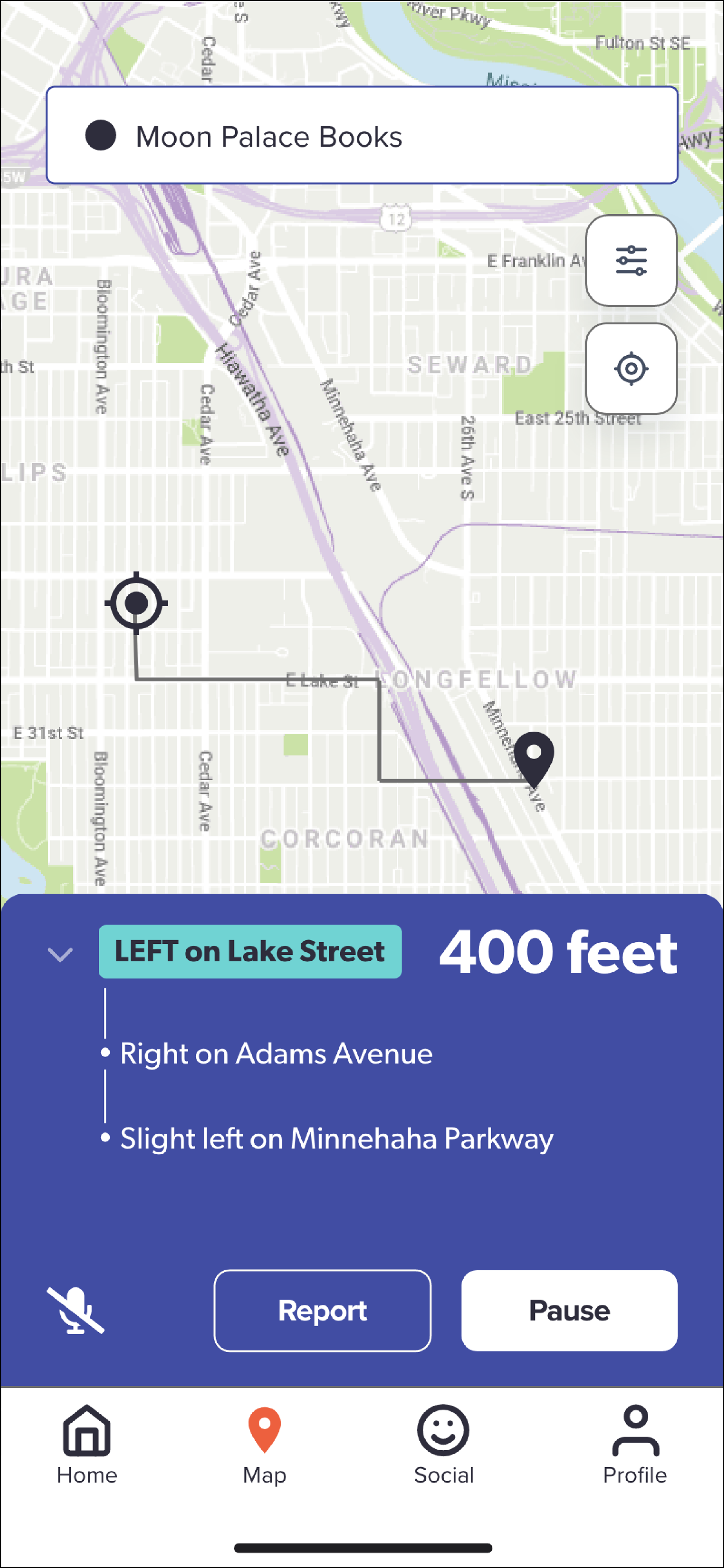 Final route screen example