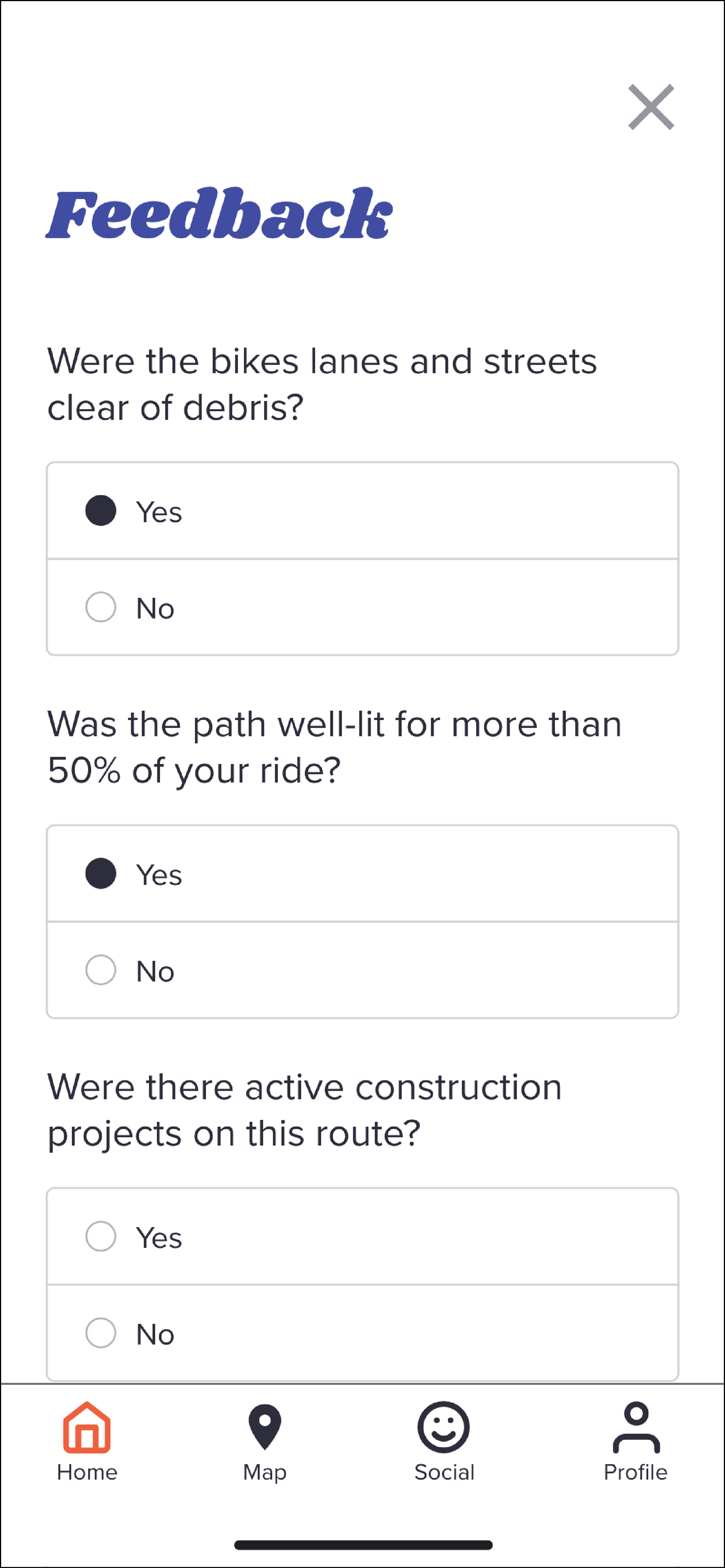 Final feedback screen example
