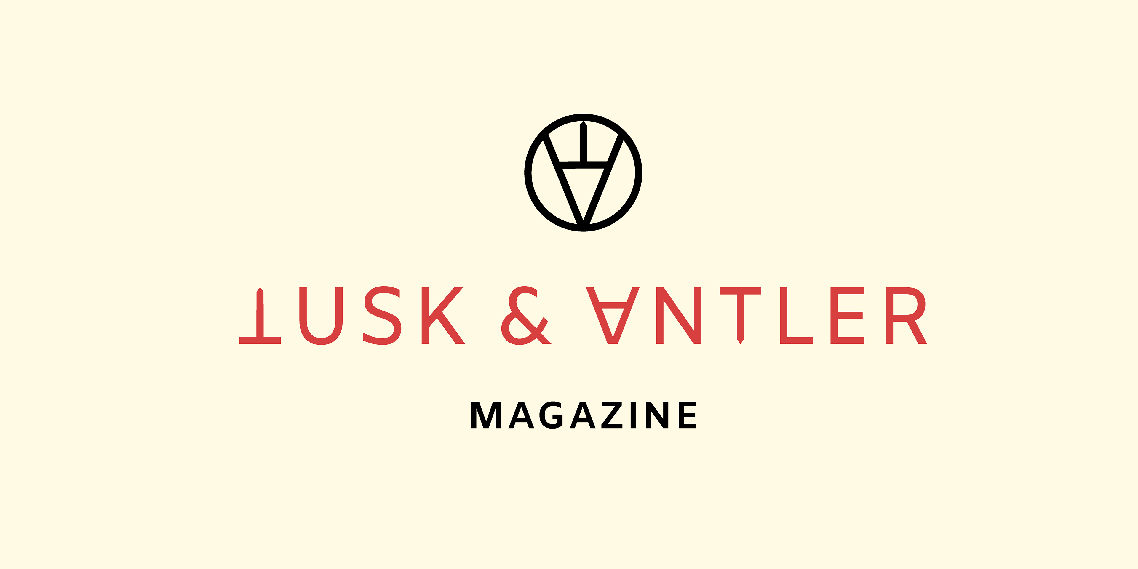Logo for Tusk and Antler magazine, next line reads "Tusk and Antler," third line reads "Magazine"