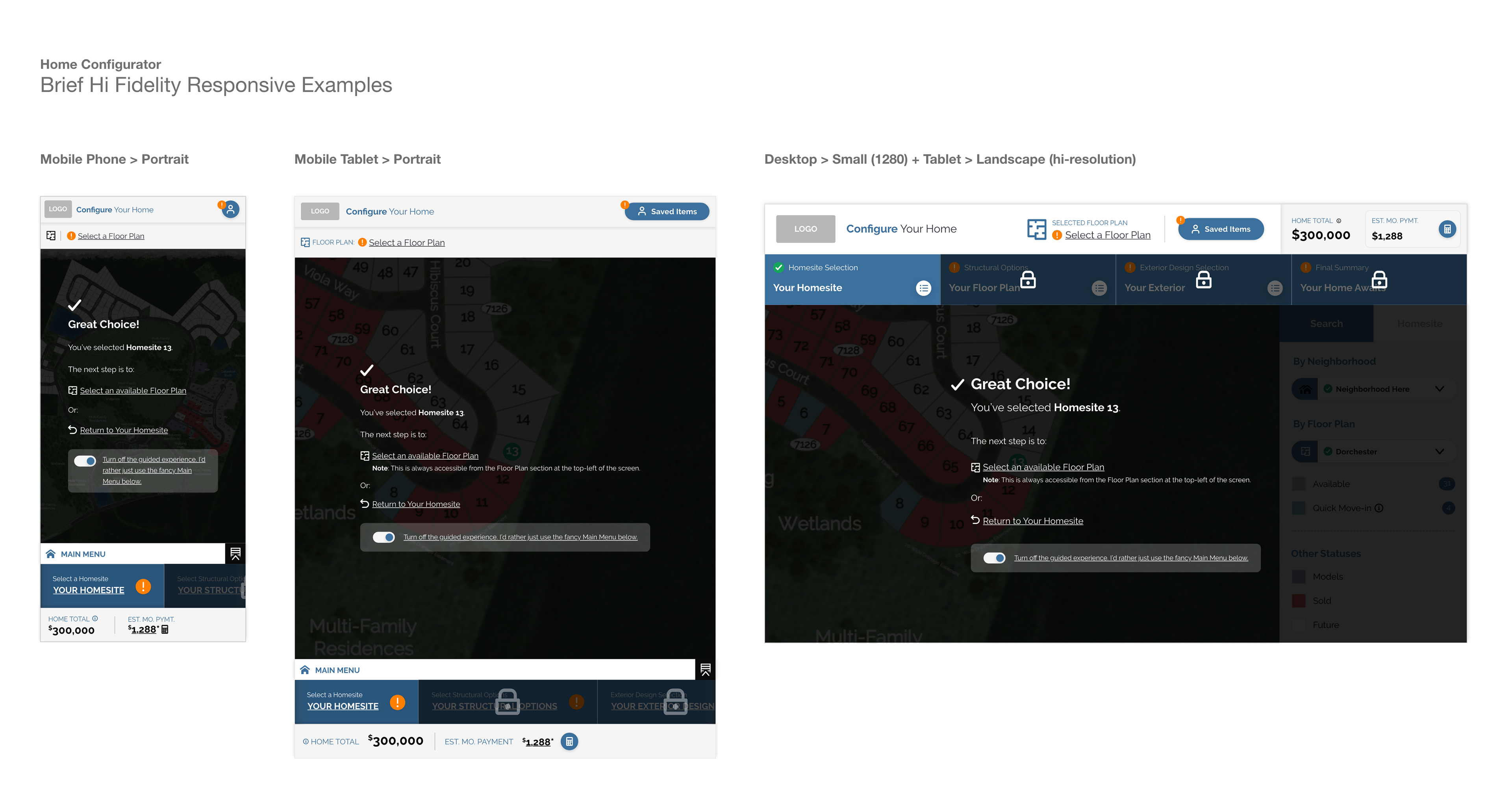 User Guided Assistance (responsive preview/example)