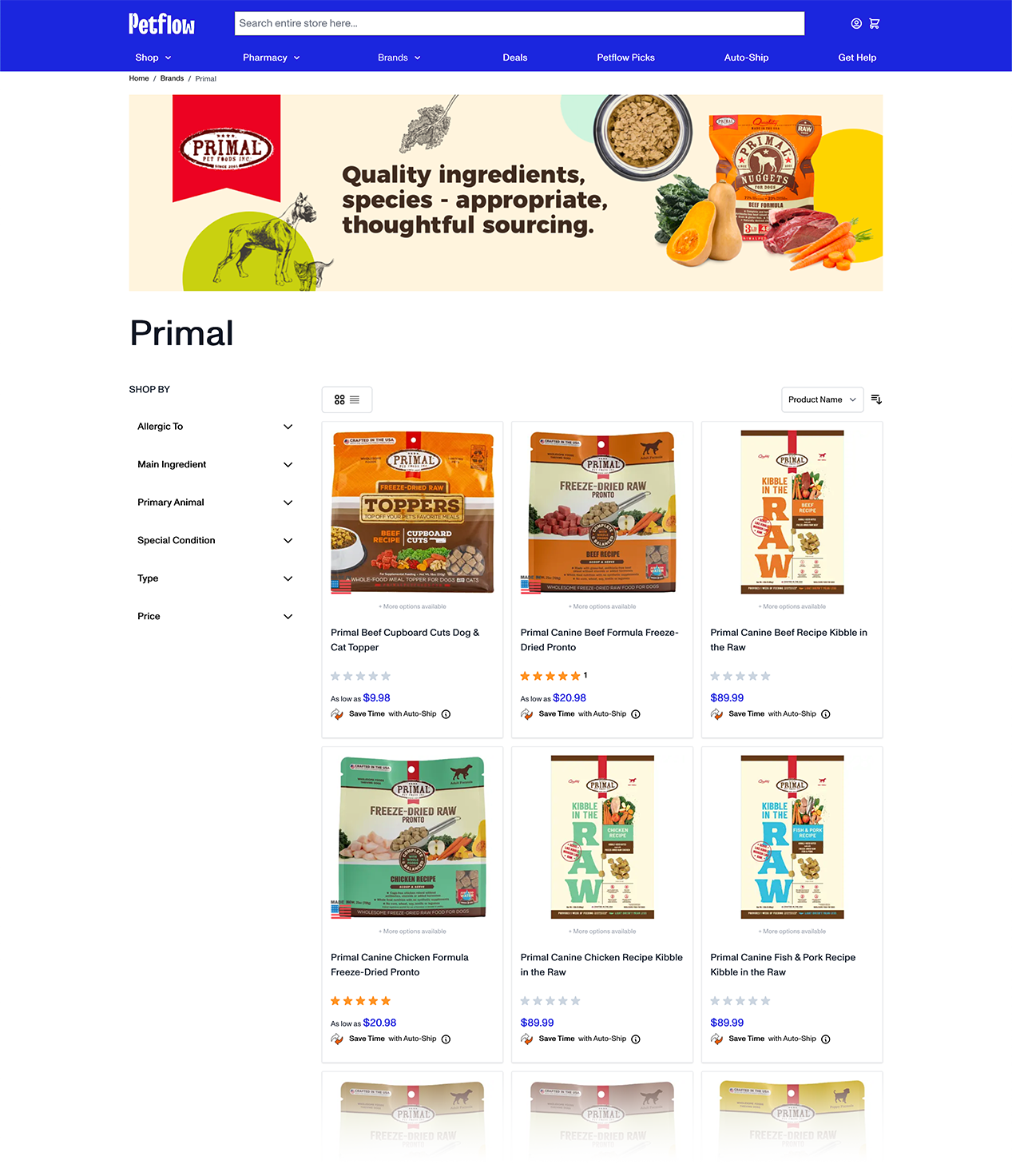 Pet Flow – Primal Brand Page
