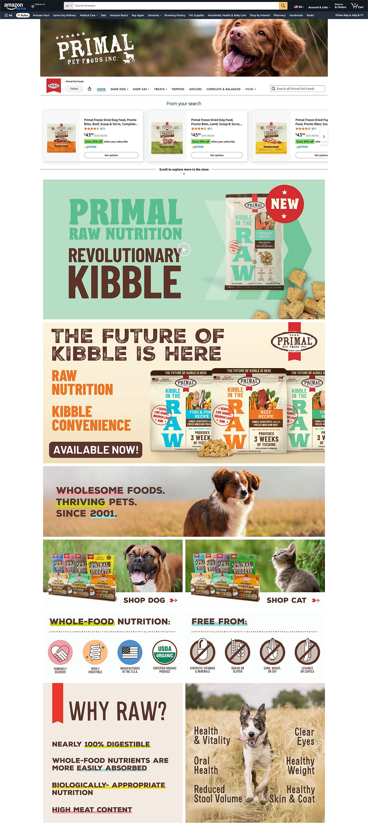 Amazon – Primal Brand Page
