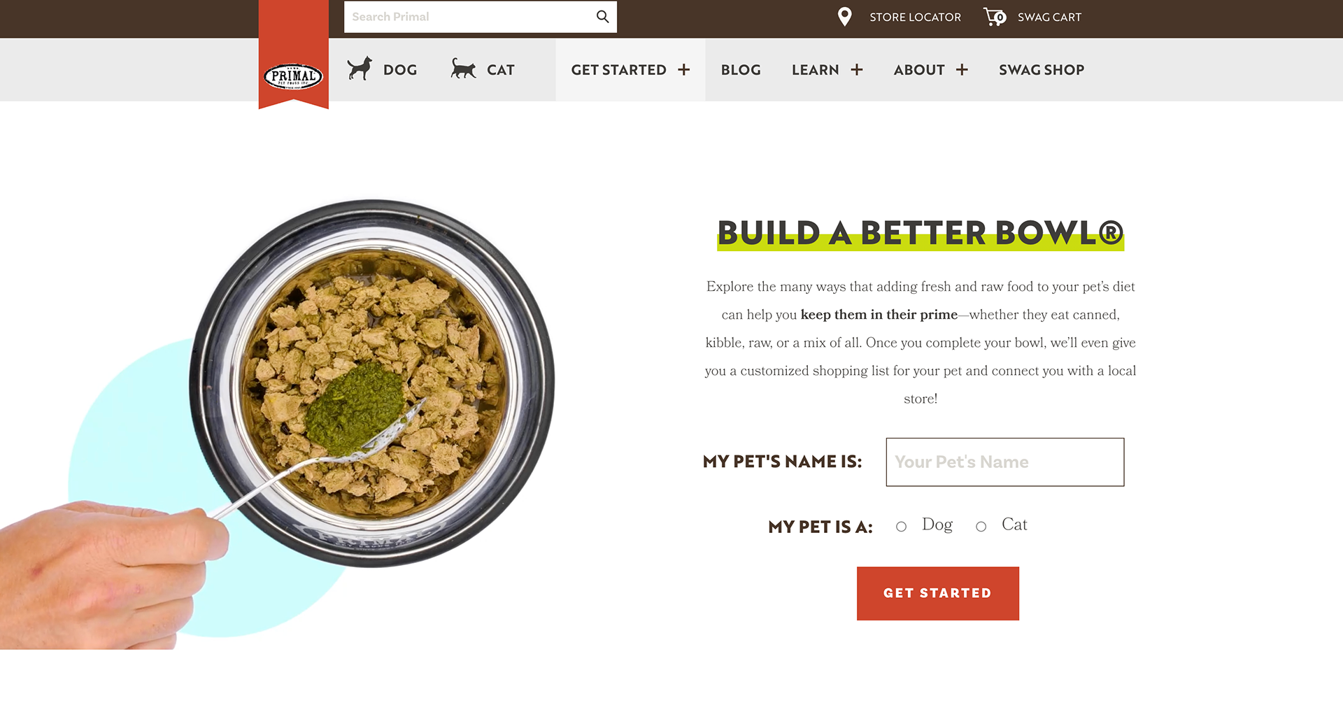 Build a Better Bowl landing page