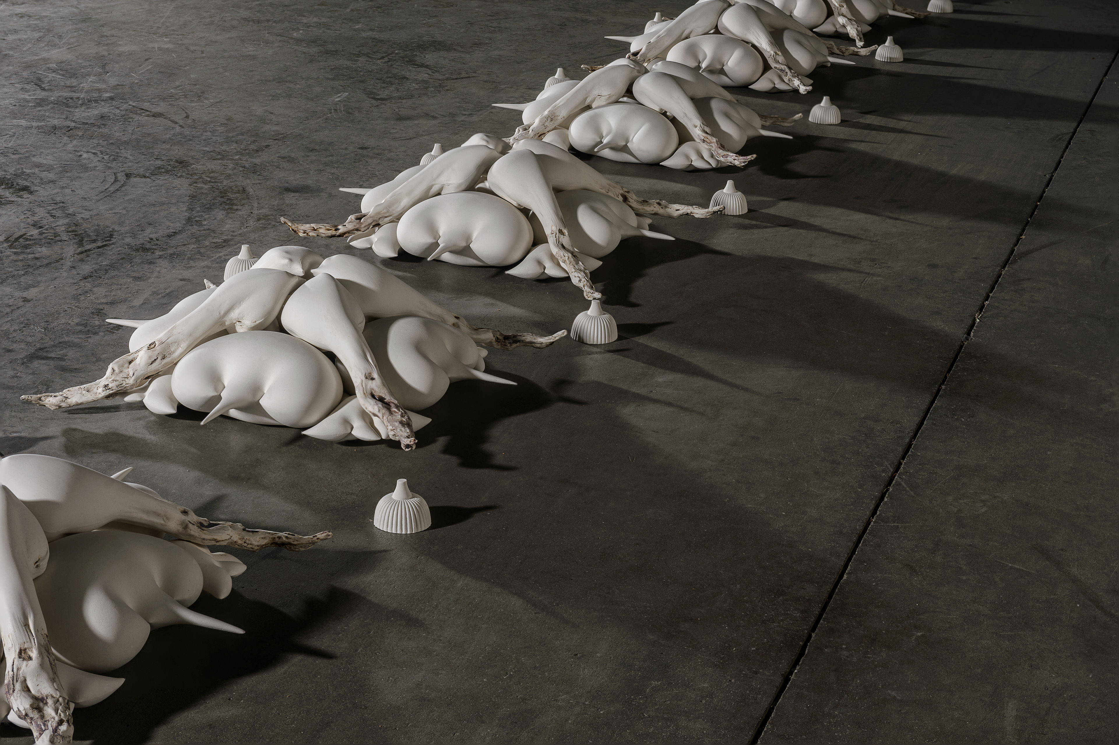 There's nothing wrong with wlking on roses - 2012 - porcelain oxides - 440 x 46 x 14