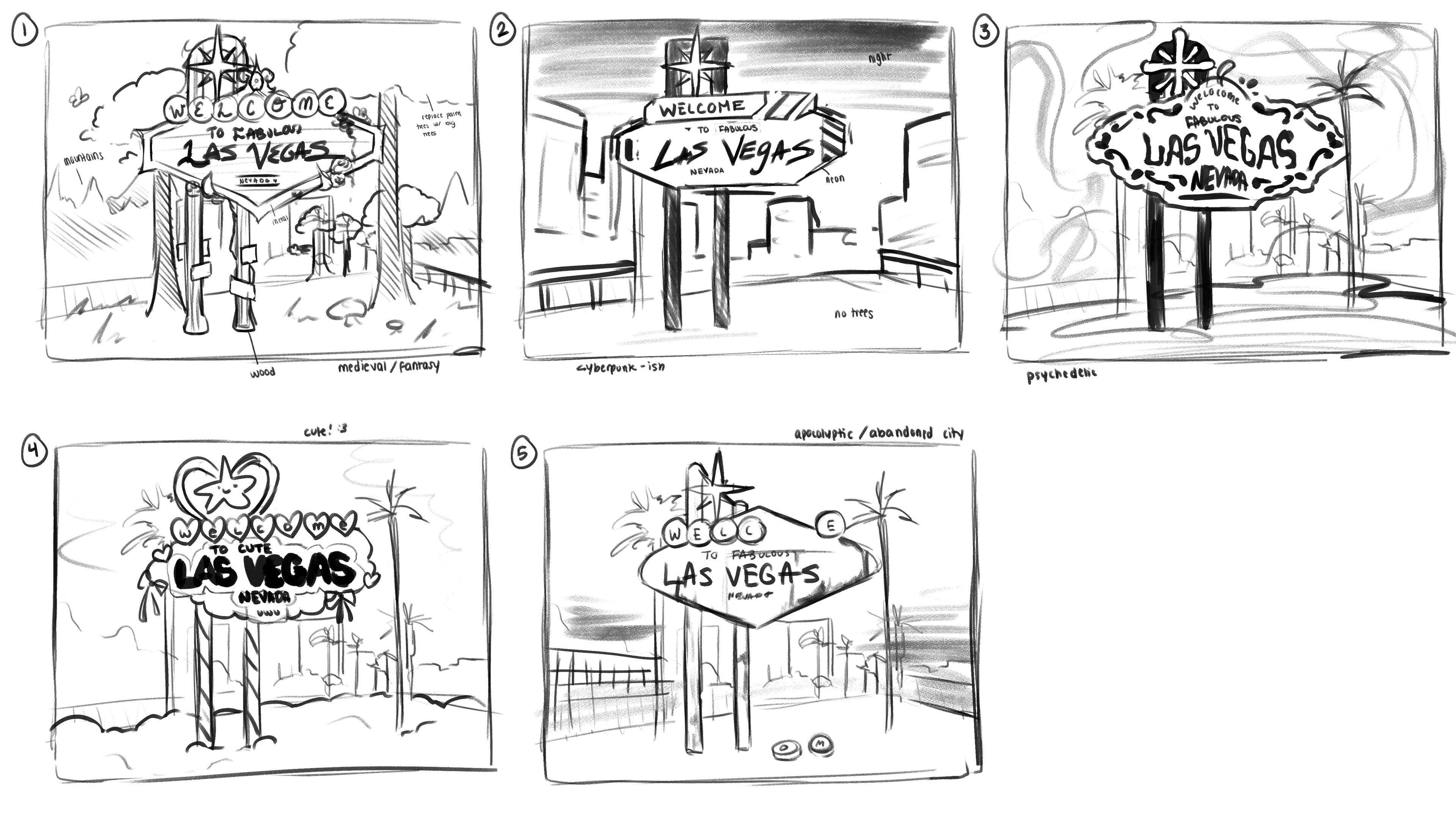 Sketches - Las Vegas Sign